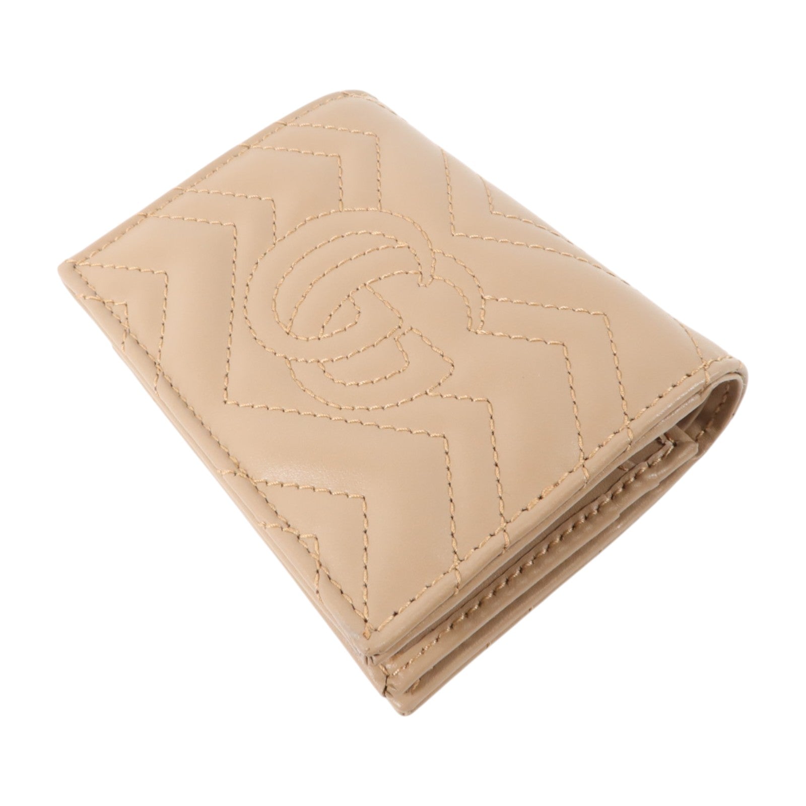 GUCCI 牛皮皮革GG Marmont Card Case Wallet金扣錢包