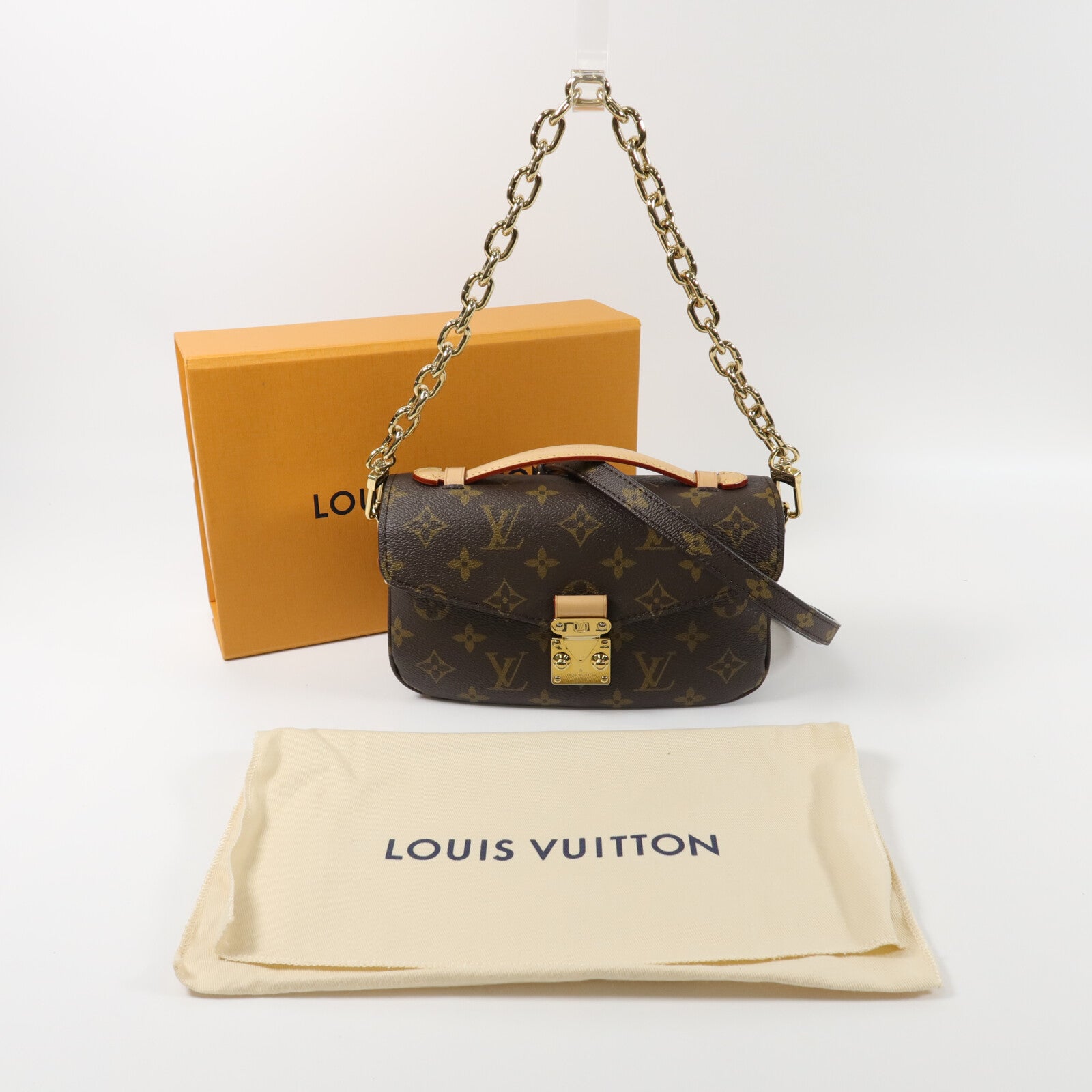 LOUIS VUITTON Monogram Pochette Metis East West手挽肩背兩用袋