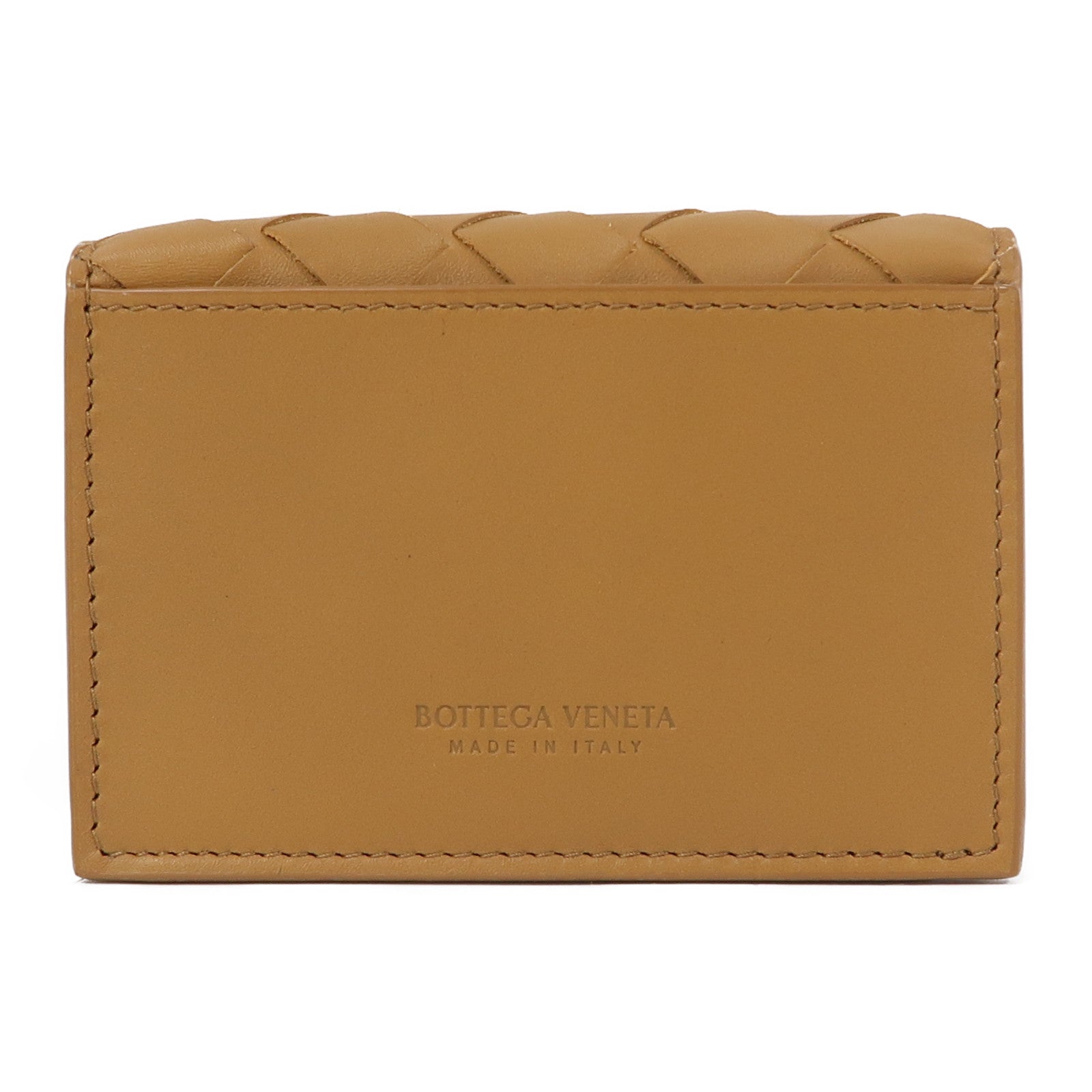 BOTTEGA VENETA 【激減優惠】織紋皮革Card Case卡片套棕色/淺棕色