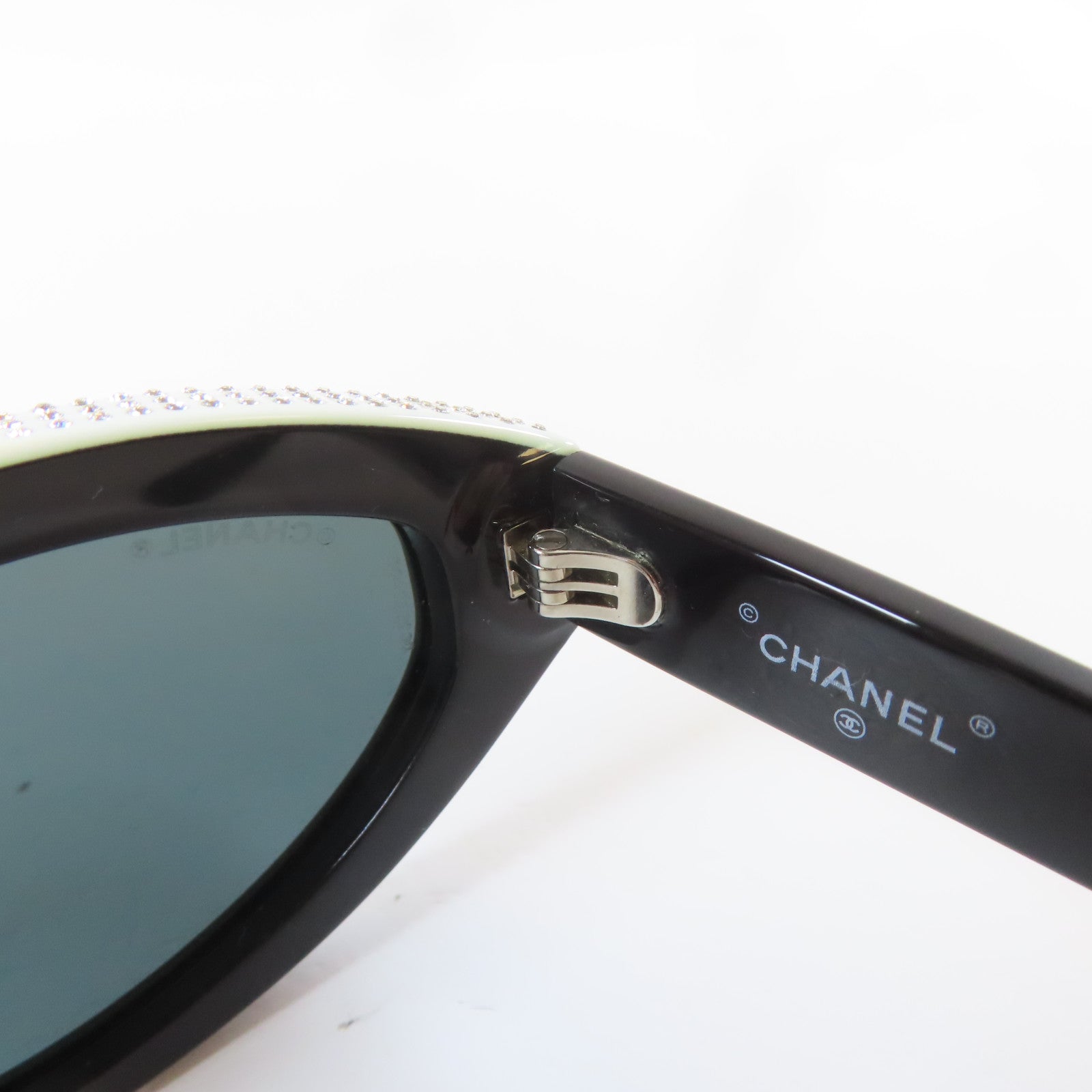 CHANEL 【激減優惠】PVC/水晶Sunglasses太陽眼鏡黑色/白色