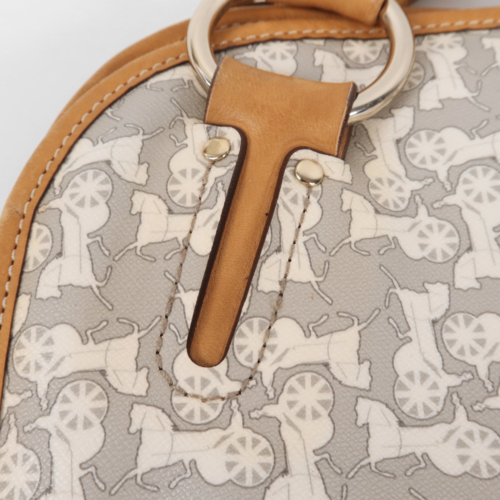 CELINE 塗層帆布Tote Bag銀扣手挽袋