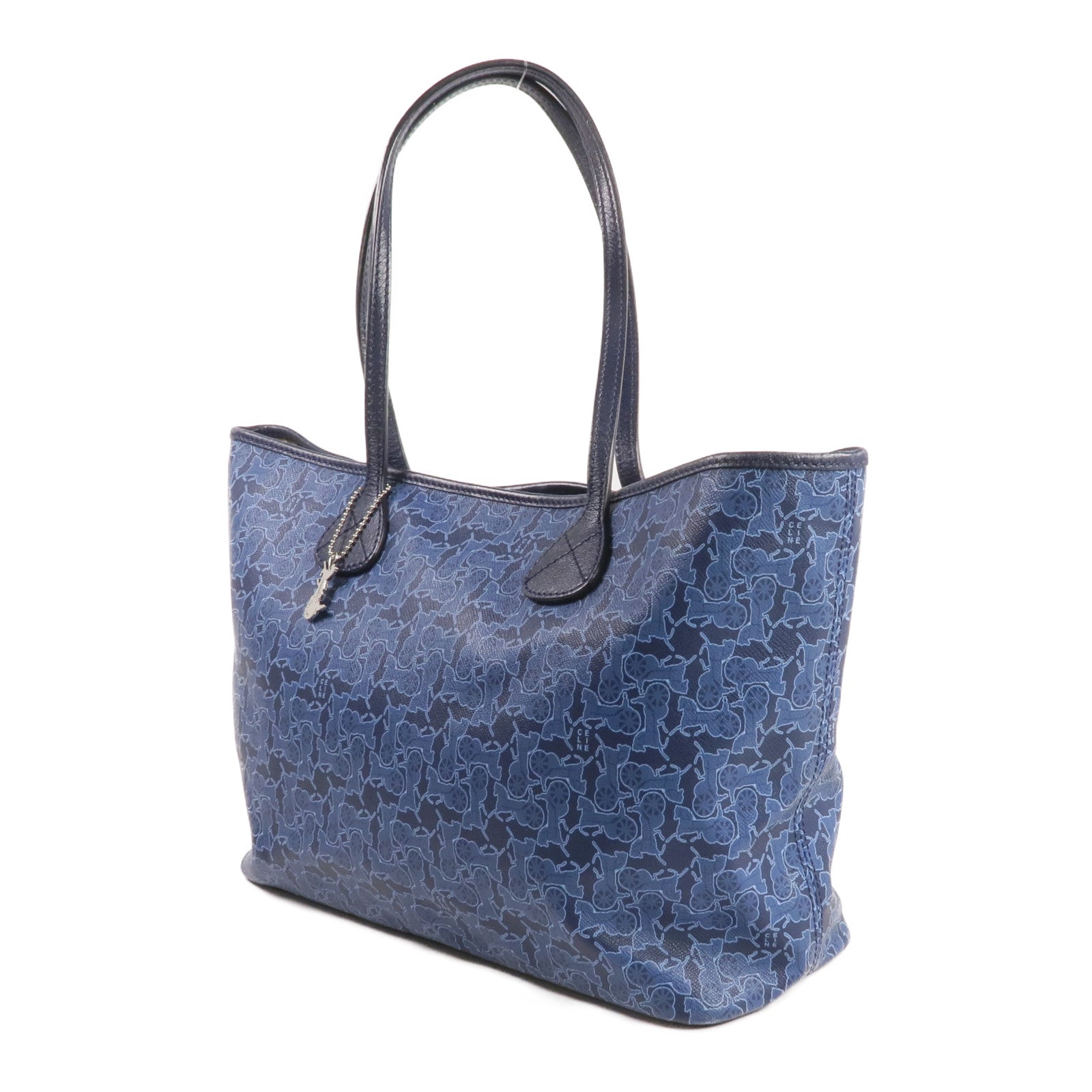CELINE 塗層帆布Tote Bag銀扣手挽袋