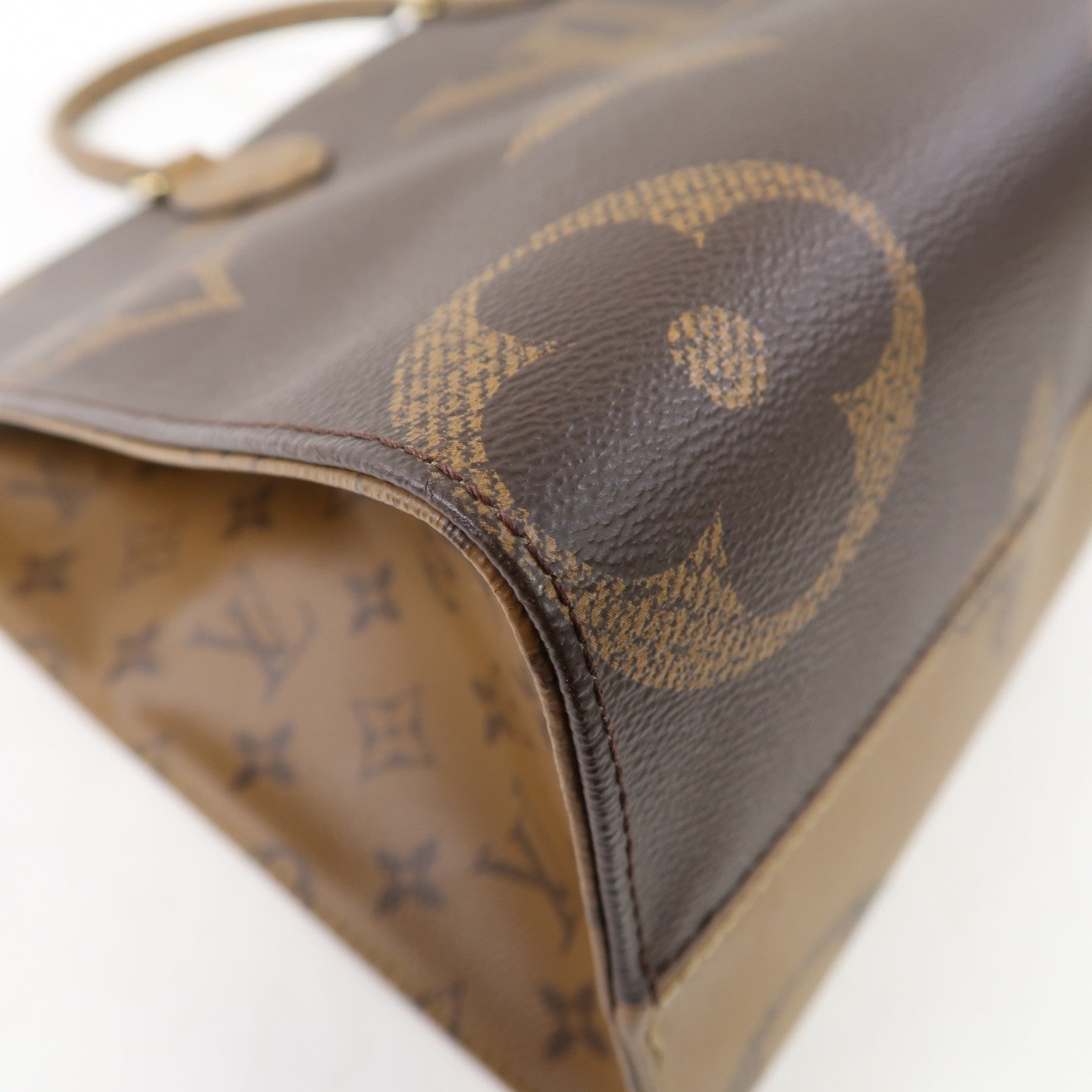 LOUIS VUITTON Monogram On the Go MM金扣手挽肩背兩用袋啡色