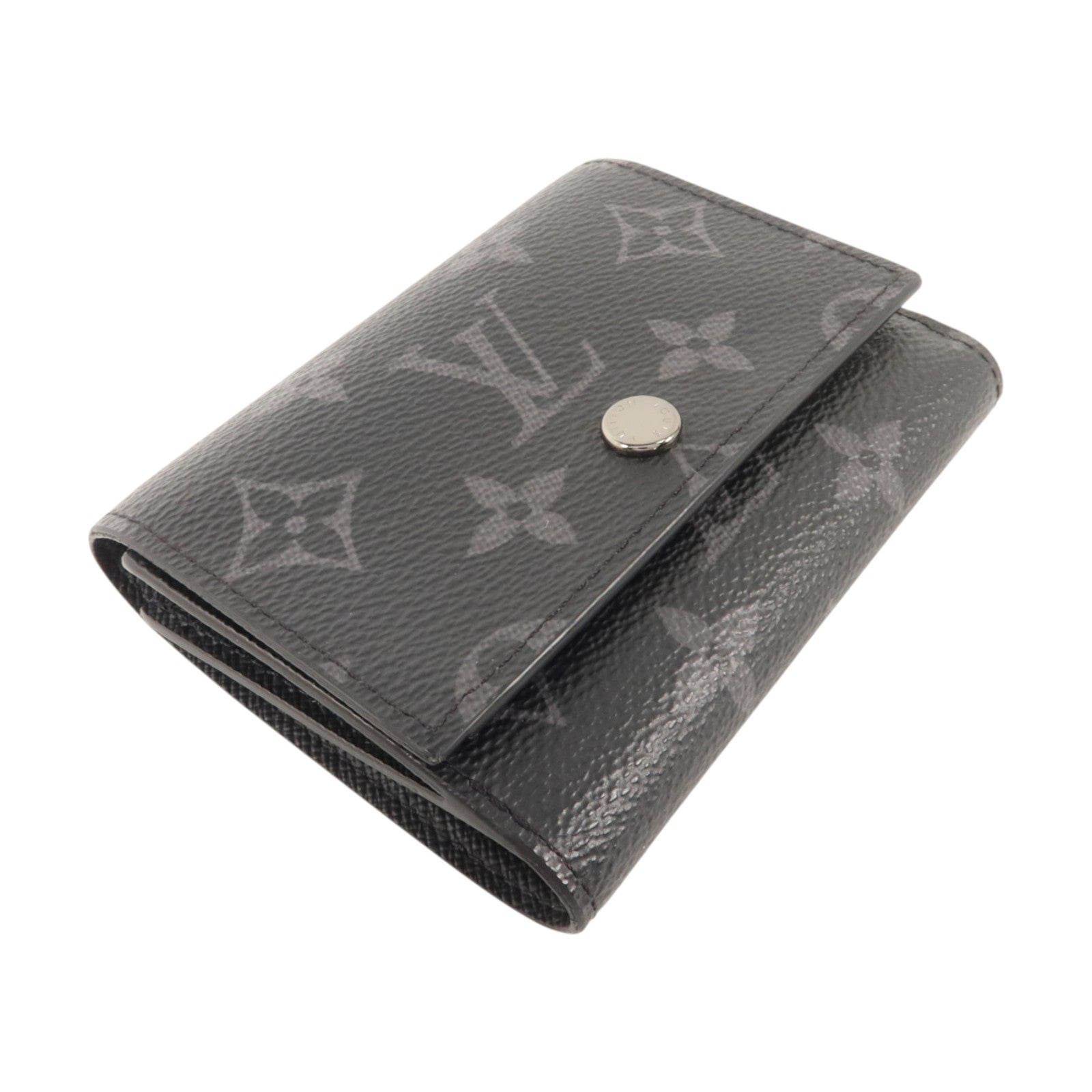 LOUIS VUITTON Monogram Eclipse Victor銀扣錢包