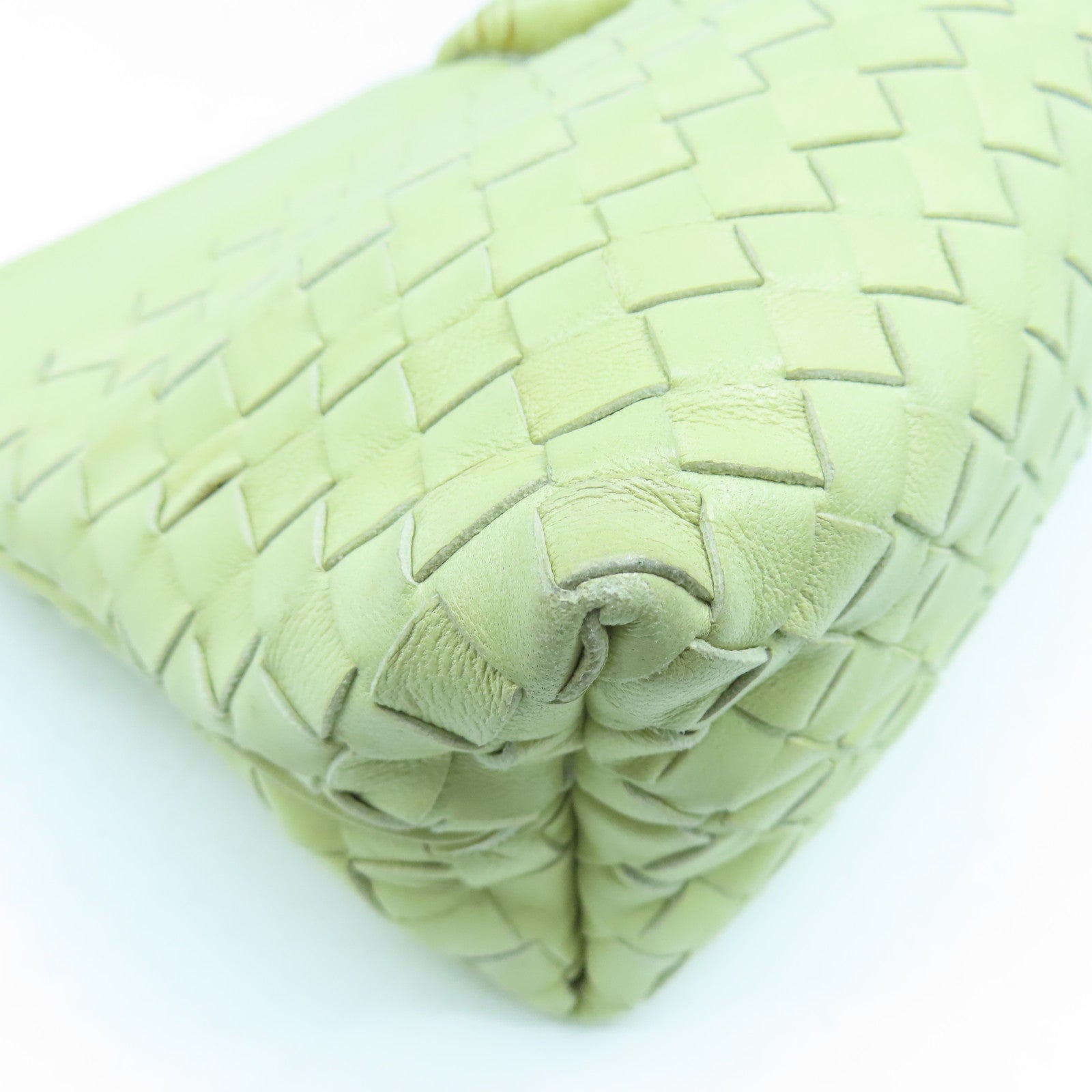 BOTTEGA VENETA 【激減優惠】羊皮皮革Shoulder Bag金扣肩背袋淺黃色