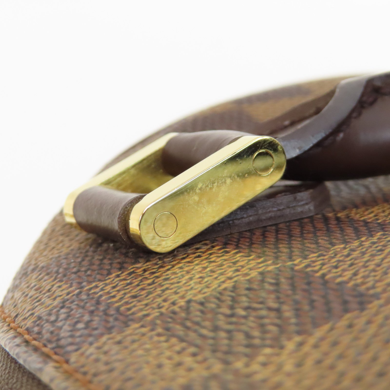 LOUIS VUITTON Damier Rivera Mini金扣手挽袋啡色