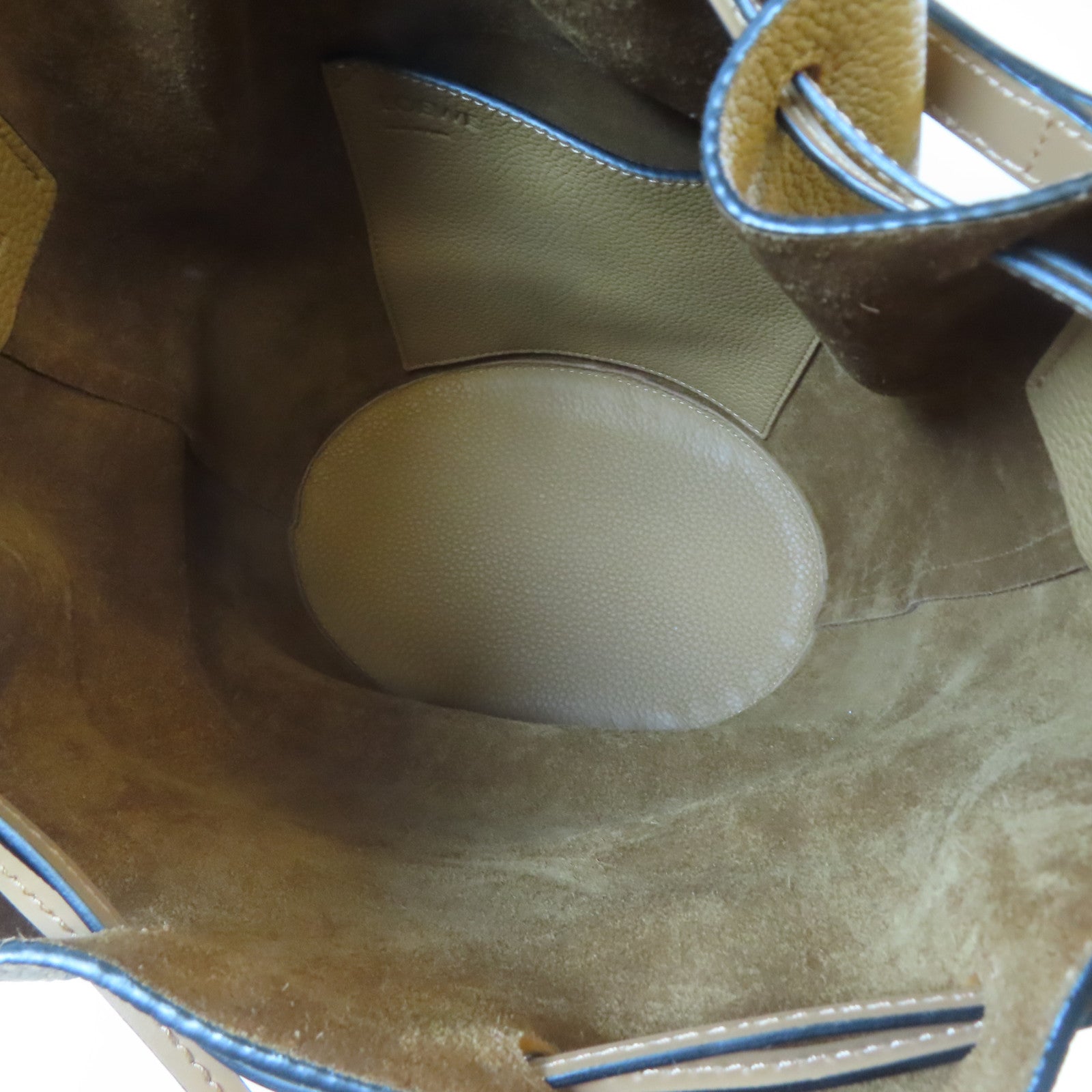 LOEWE 牛皮皮革Balloon Bag銀扣手挽肩背兩用袋啡色