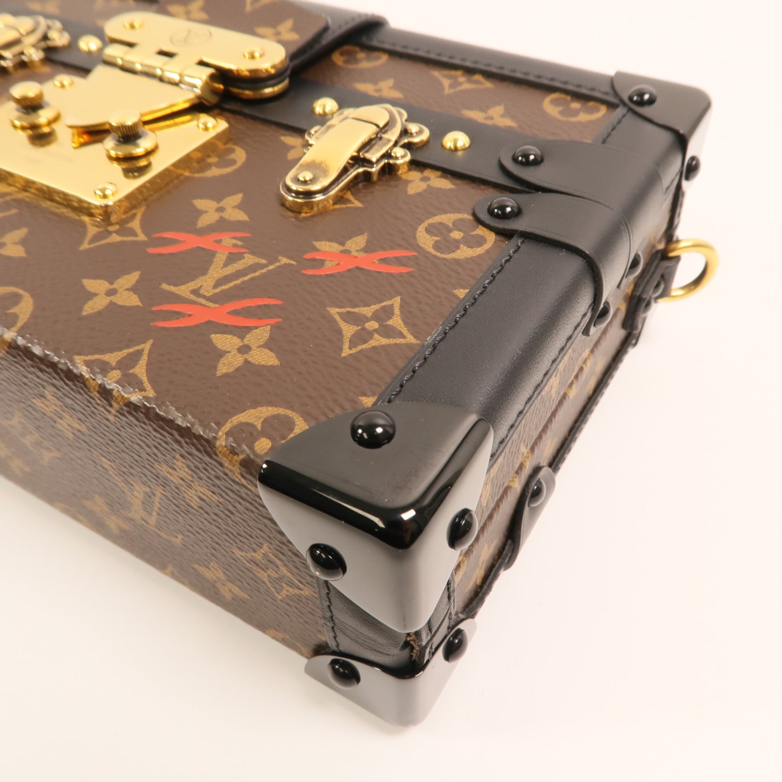 LOUIS VUITTON Monogram Petite Malle金扣肩背袋