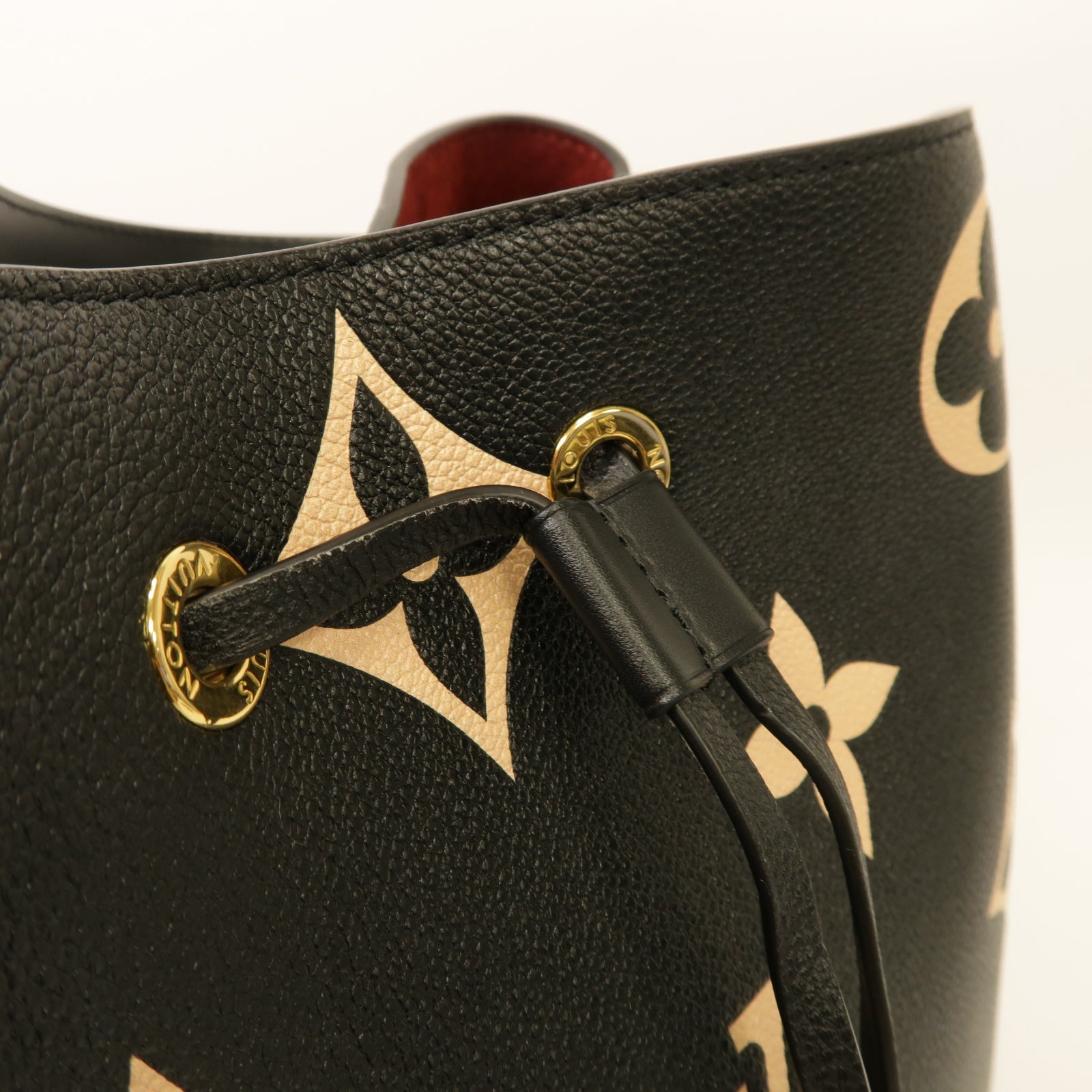 LOUIS VUITTON Monogram Empreinte Neo Noe MM金扣手挽肩背兩用袋黒色