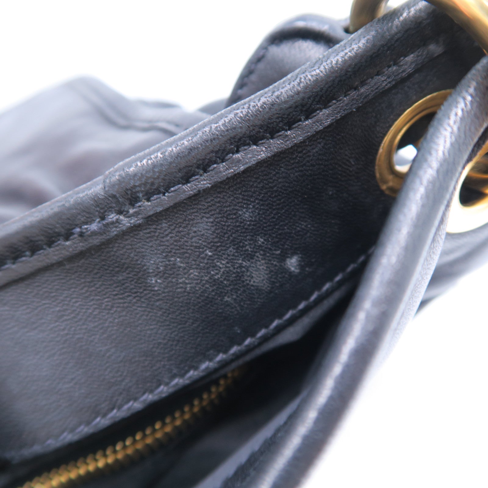 Miu Miu 羊皮皮革Shoulder Bag金扣肩背袋黑色