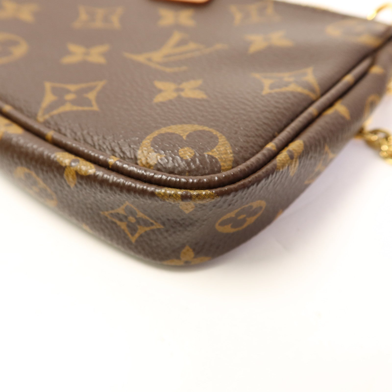 LOUIS VUITTON Monogram Multi Pochette Accessoires金扣手挽肩背兩用袋棕色