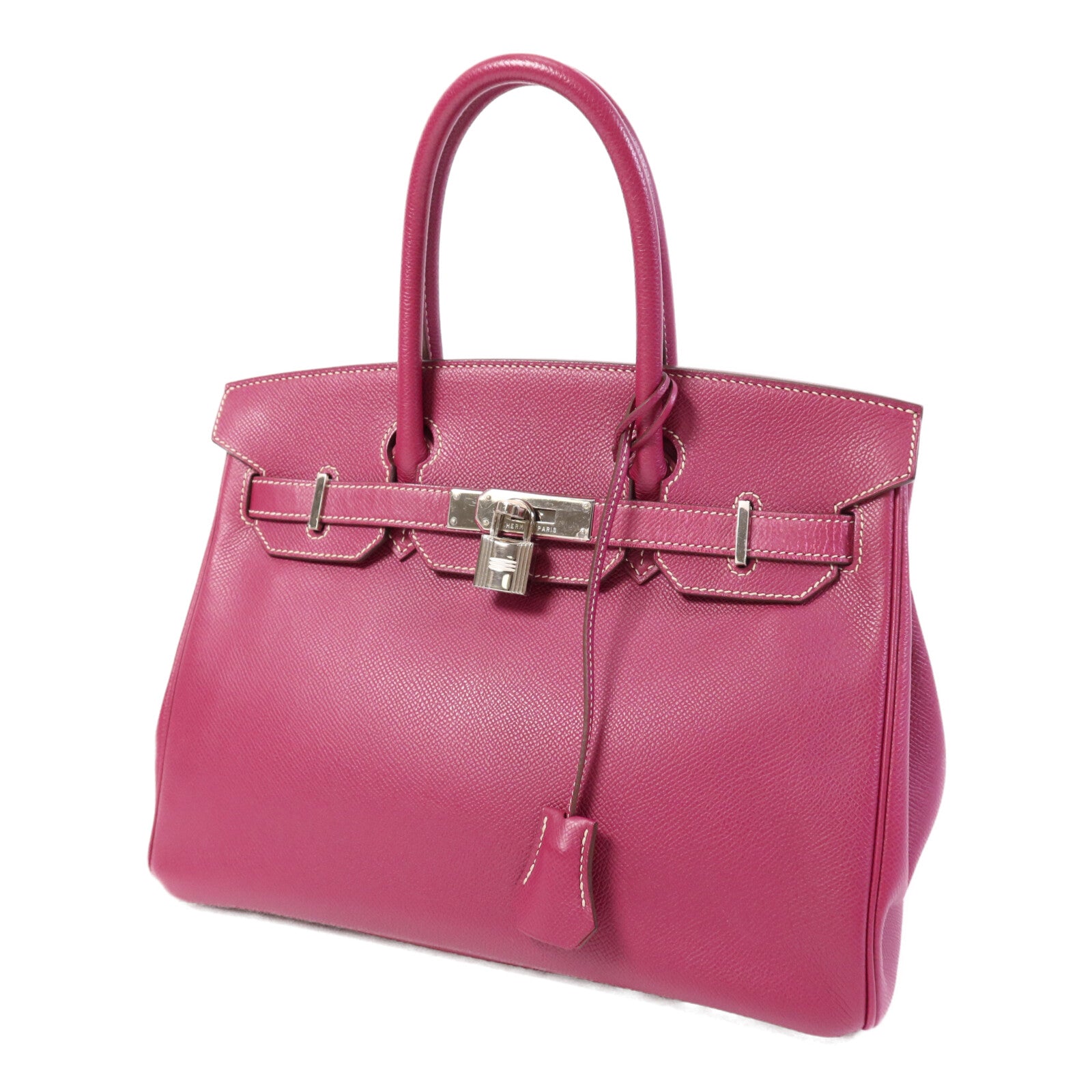 HERMES Epsom皮革Birkin 30銀扣手挽袋Tosca/Rose Tyrien