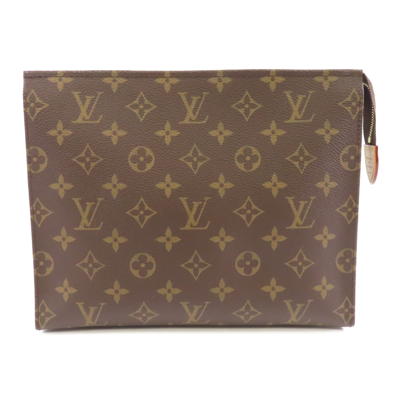 LOUIS VUITTON Monogram Pouch金扣手拿包啡色