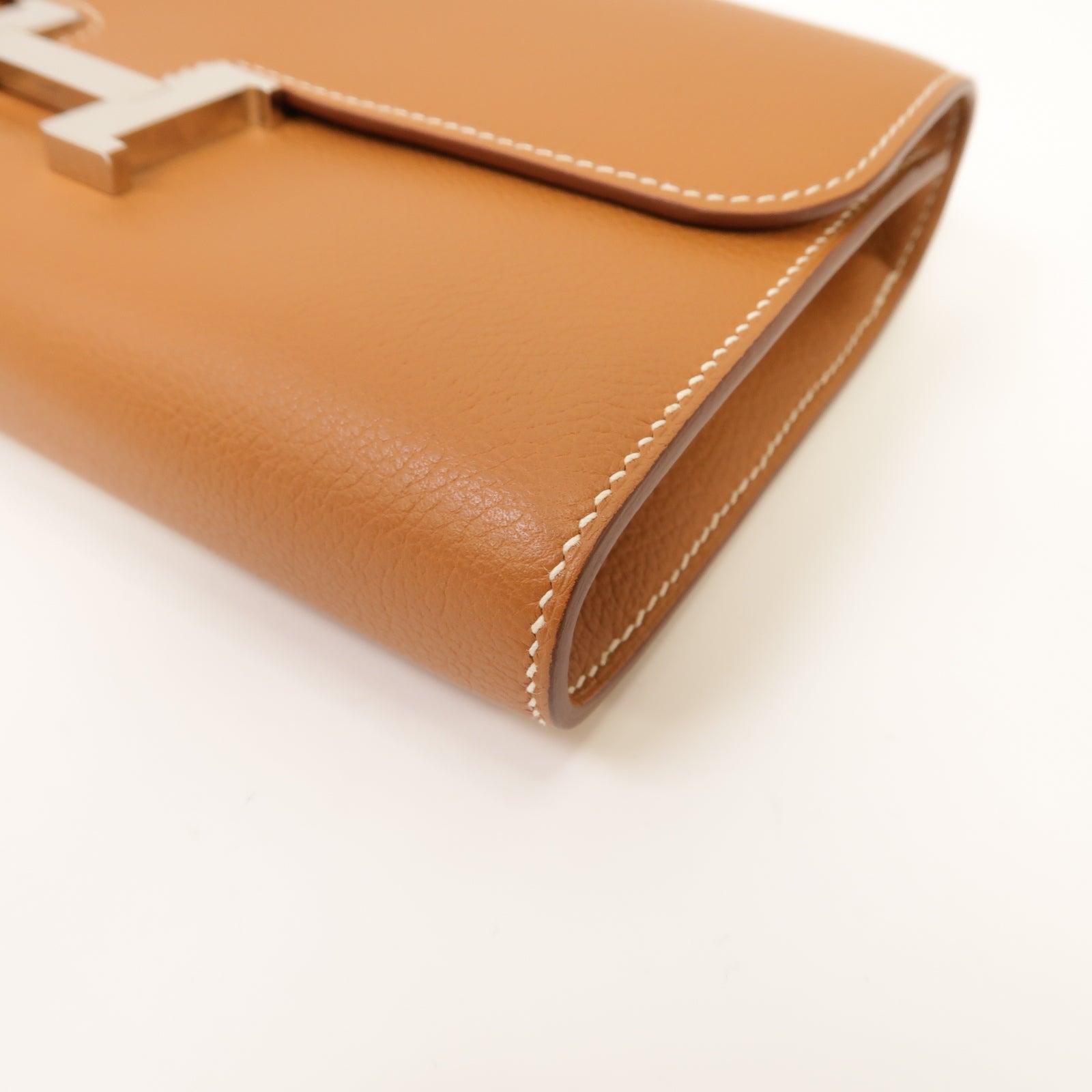 HERMES Evercolor皮革Constance To Go Shoulder Bag銀扣肩背袋經典駝色