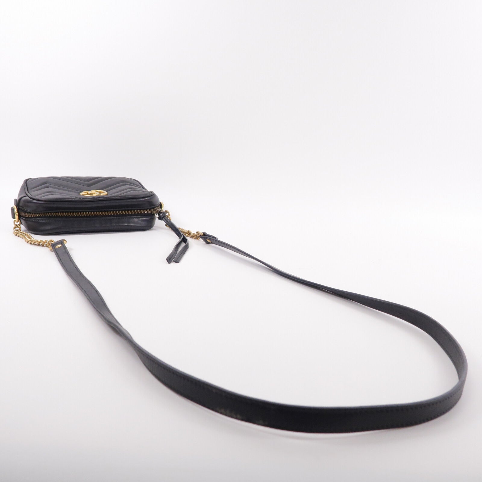 GUCCI 牛皮皮革GG Marmont Bag鏈帶肩背袋