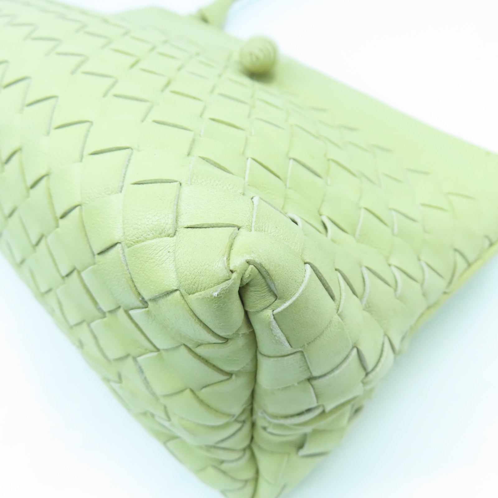 BOTTEGA VENETA 【激減優惠】羊皮皮革Shoulder Bag金扣肩背袋淺黃色