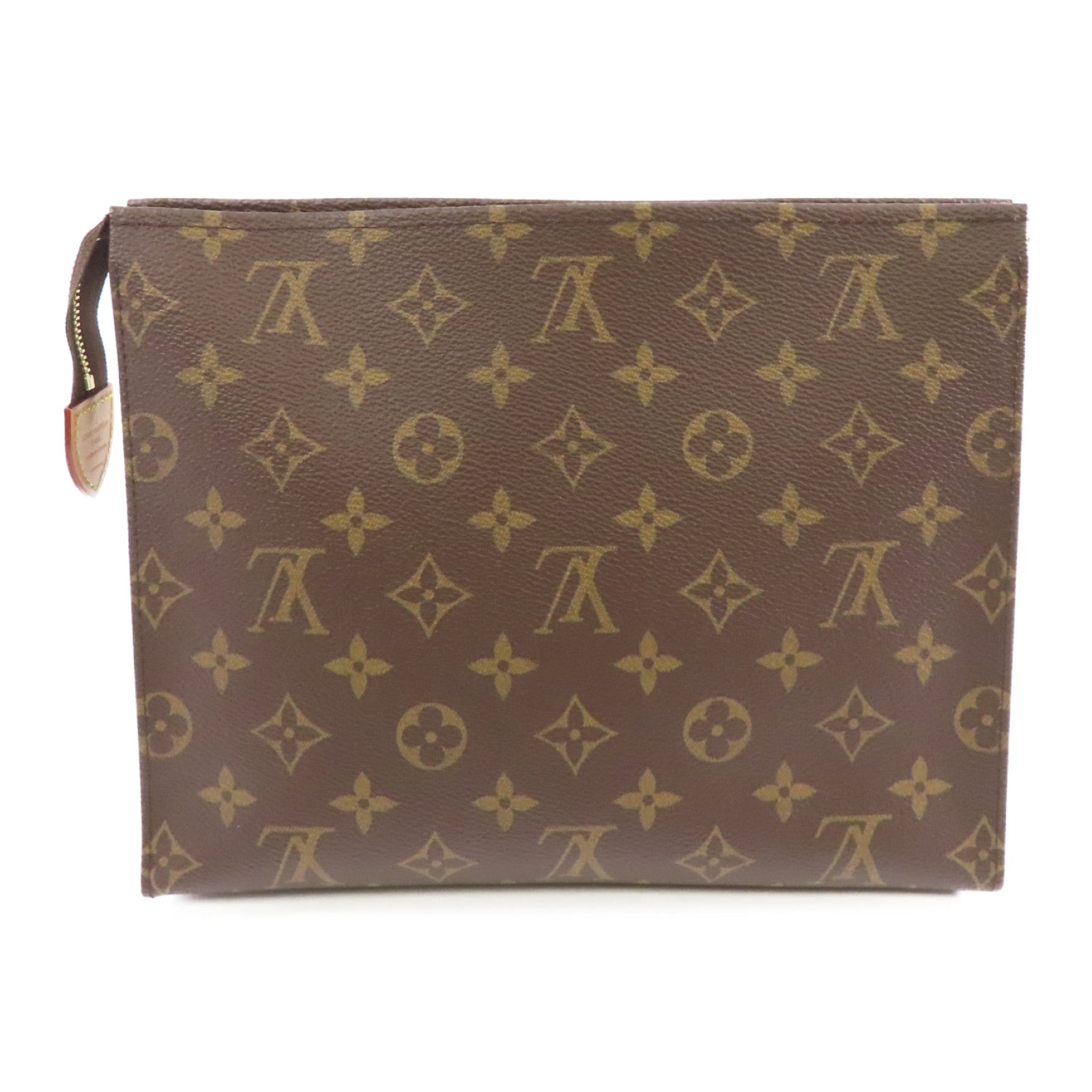 LOUIS VUITTON Monogram Pouch金扣手拿包啡色