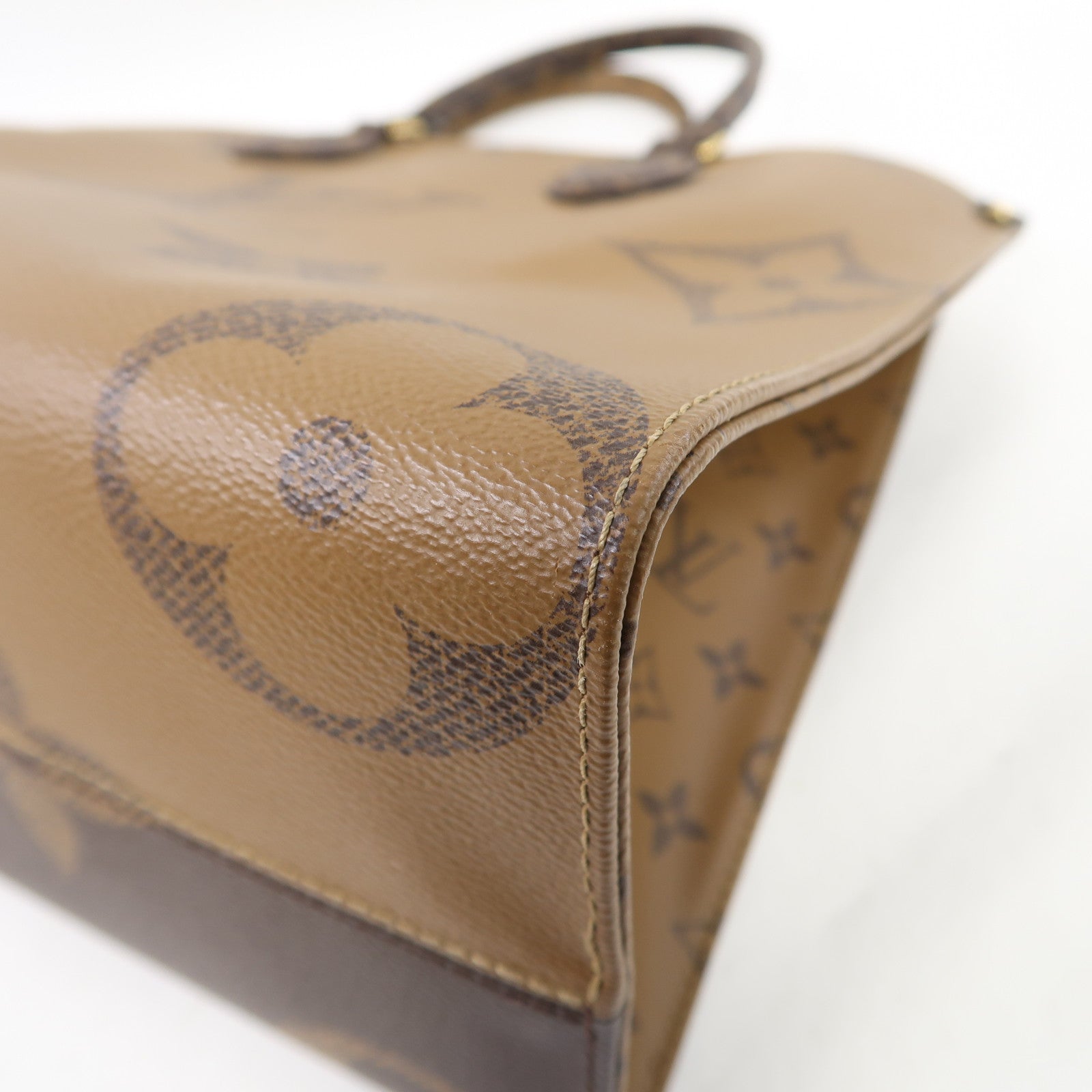 LOUIS VUITTON Monogram On the Go MM金扣手挽肩背兩用袋啡色