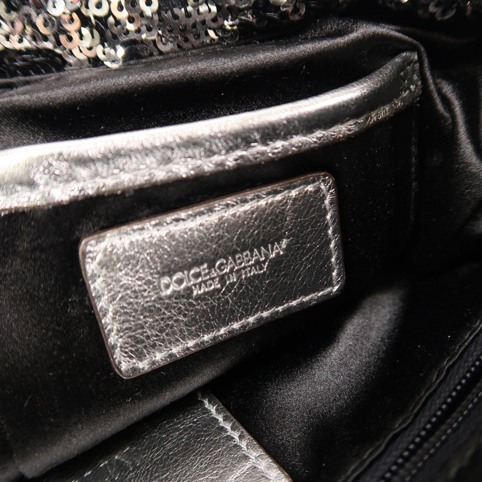 D&G 亮片Miss Charles Flag Bag鏈帶肩背袋