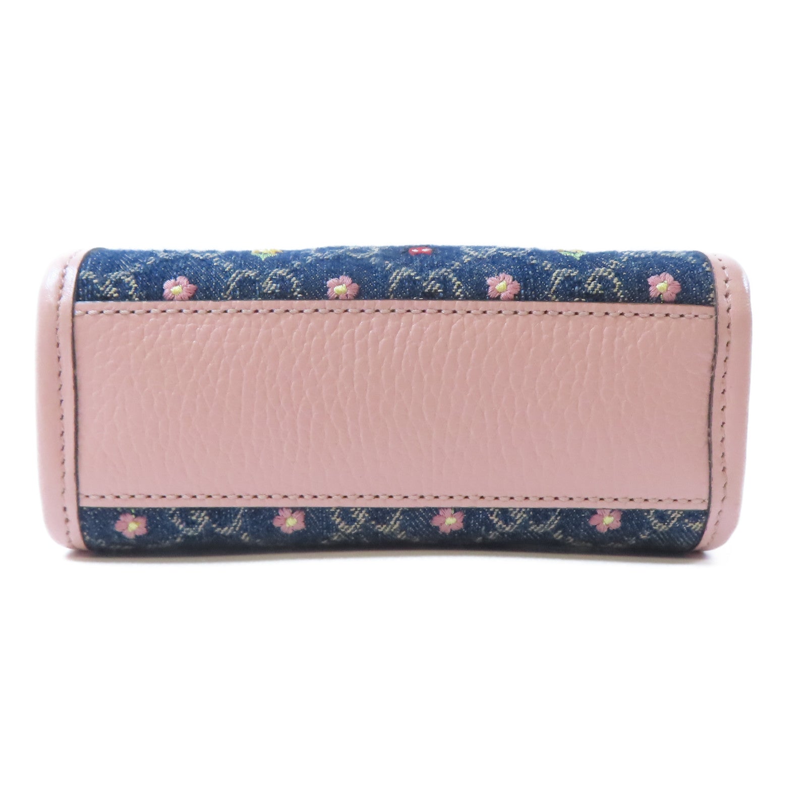 GUCCI 【激減優惠】牛仔布/皮革Ophidia Tote銀扣肩背袋藍色/粉紅色
