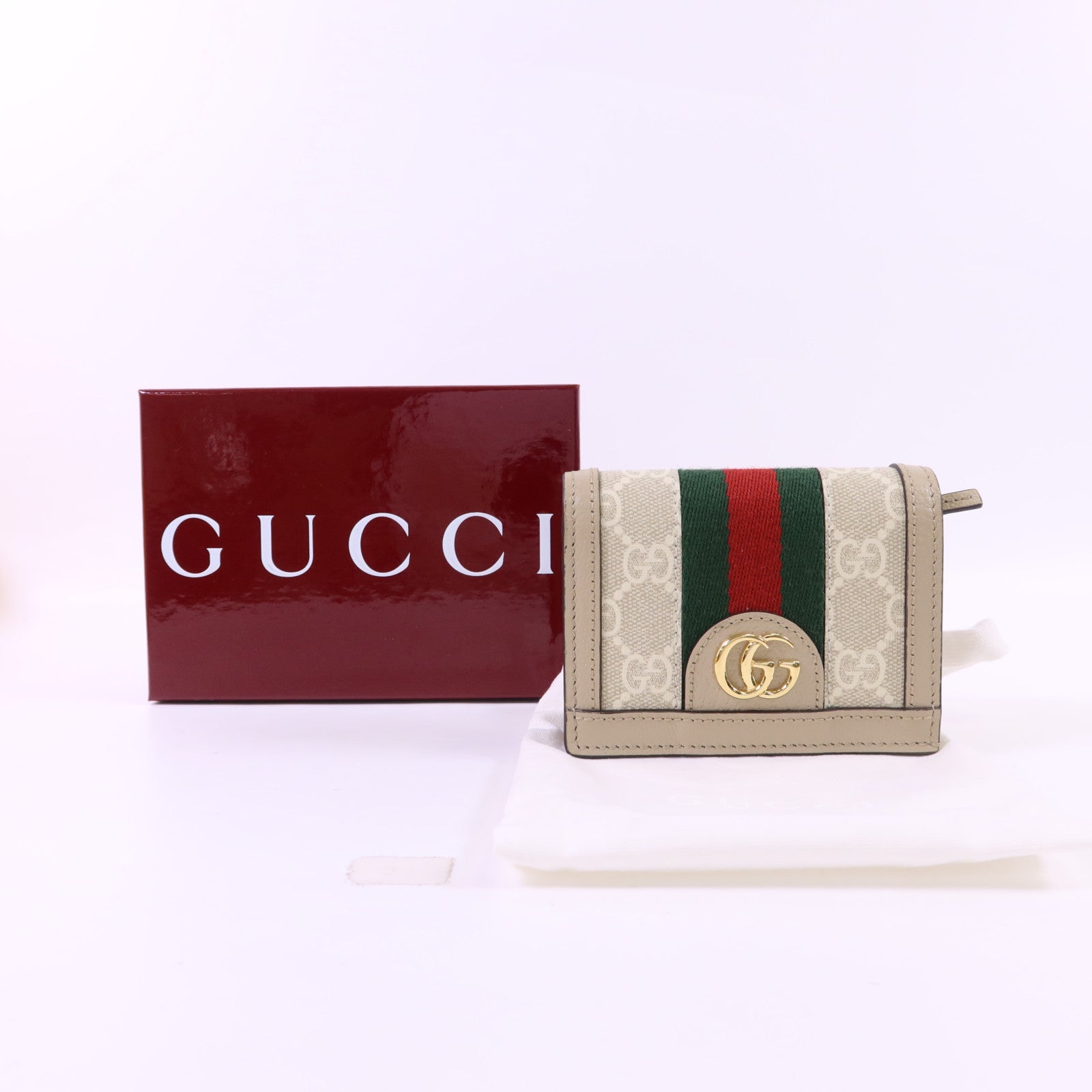 GUCCI 塗層帆布Ophidia GG Card Case Wallet金扣錢包