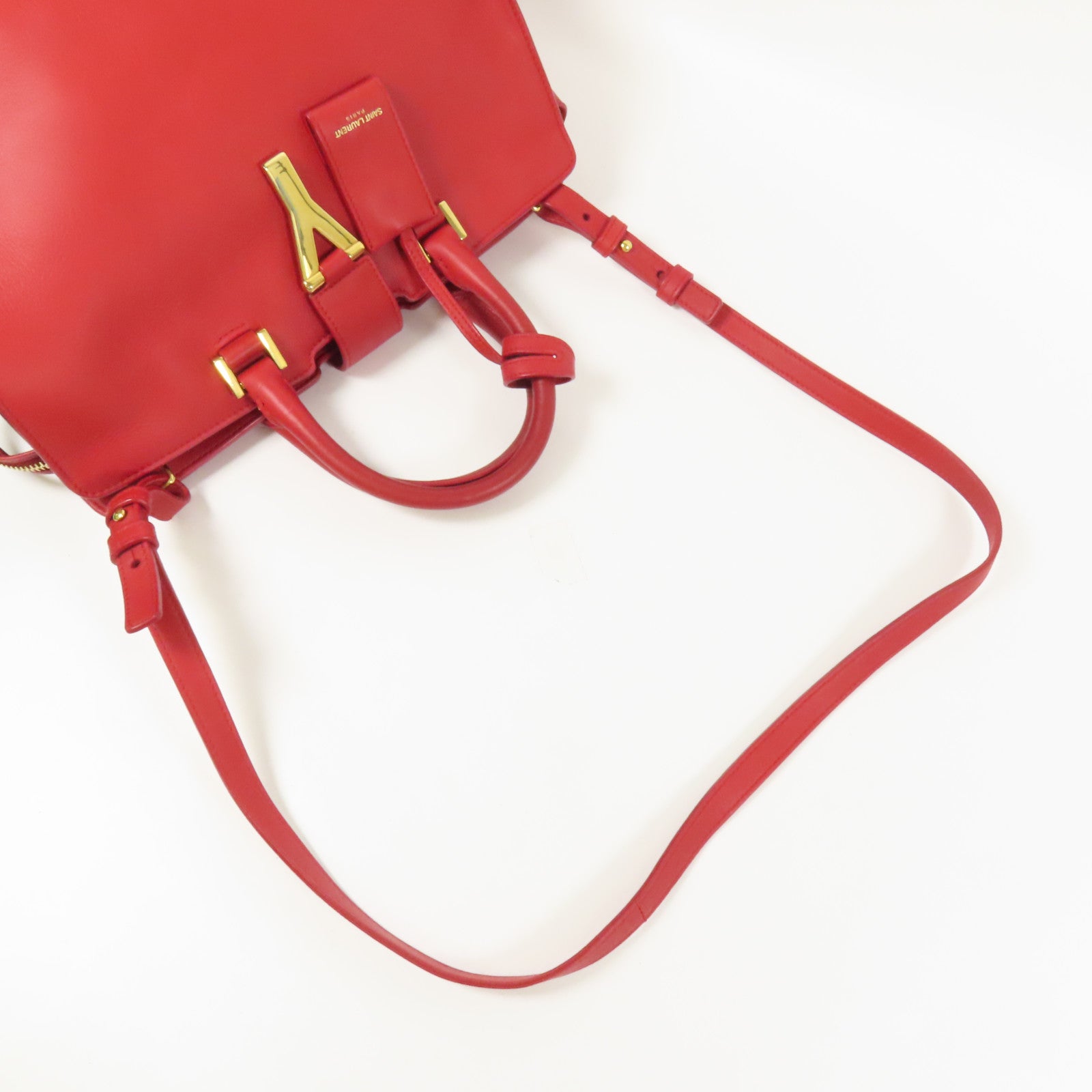 SAINT LAURENT 牛皮皮革Y Line Mini金扣手挽肩背兩用袋