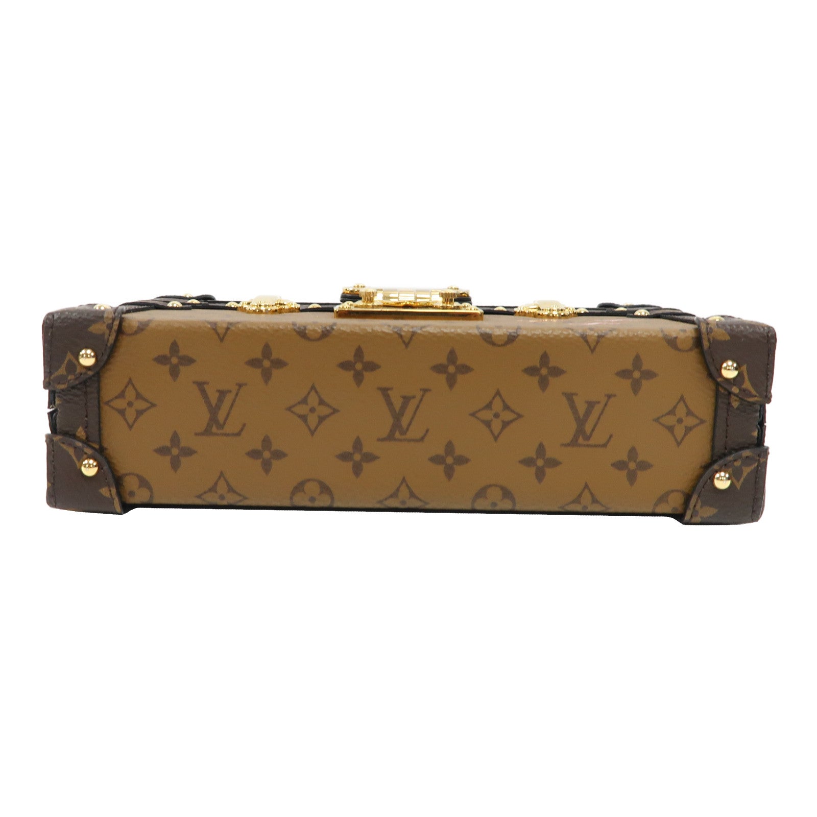 LOUIS VUITTON Monogram Reverse Petite Malle金扣肩背袋啡色