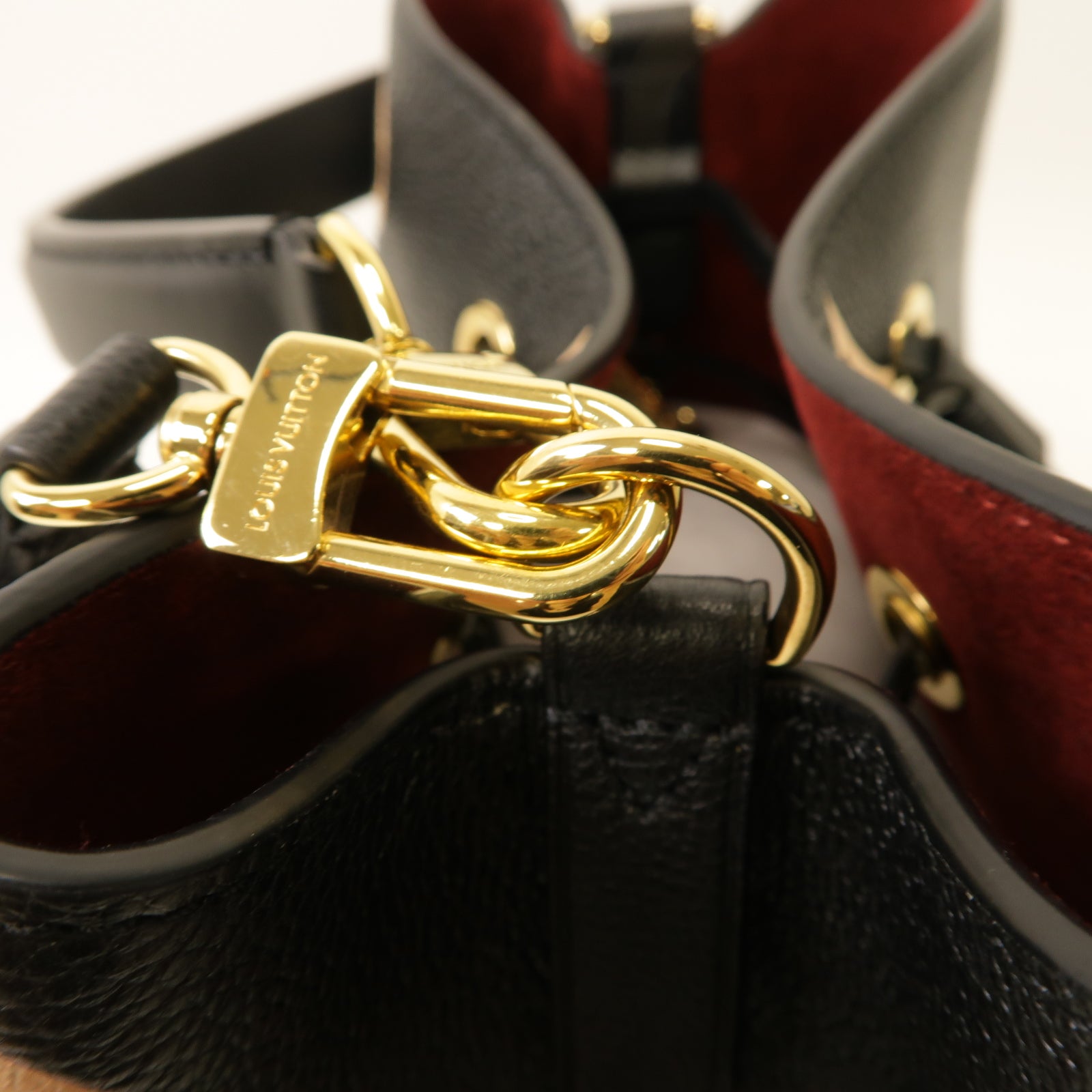 LOUIS VUITTON Monogram Empreinte Neo Noe MM金扣手挽肩背兩用袋黒色