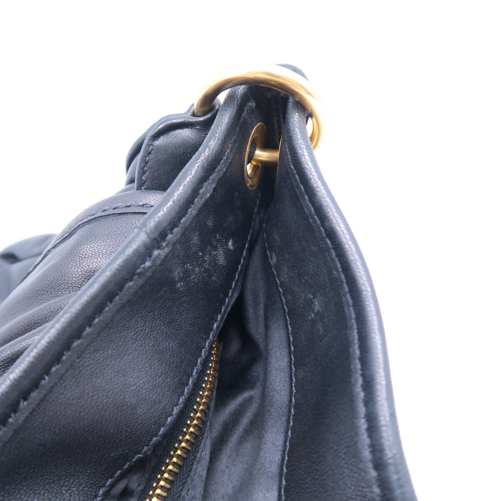 Miu Miu 羊皮皮革Shoulder Bag金扣肩背袋黑色
