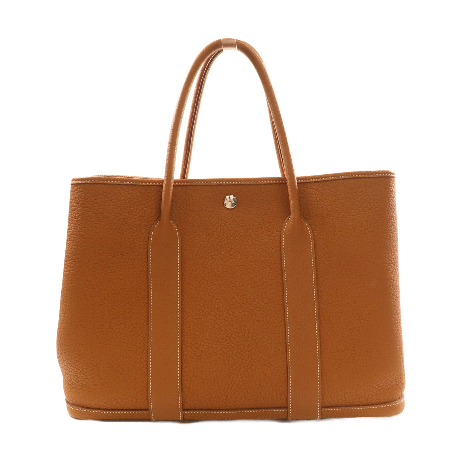 HERMES Negonda皮革Garden Party PM銀扣手挽袋Gold