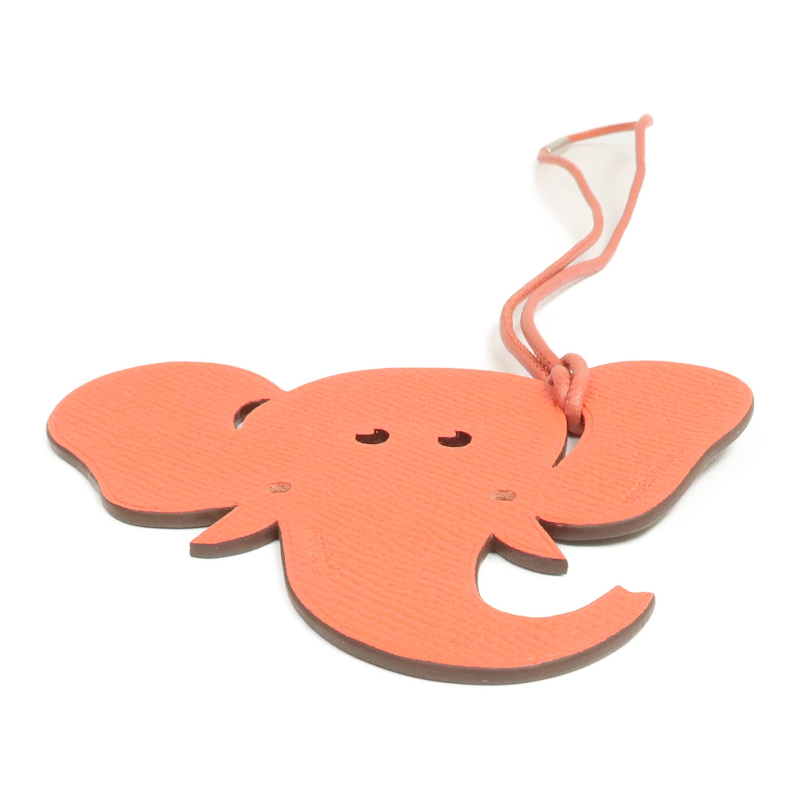 HERMES Epsom皮革Petit H Charm掛飾Capucine