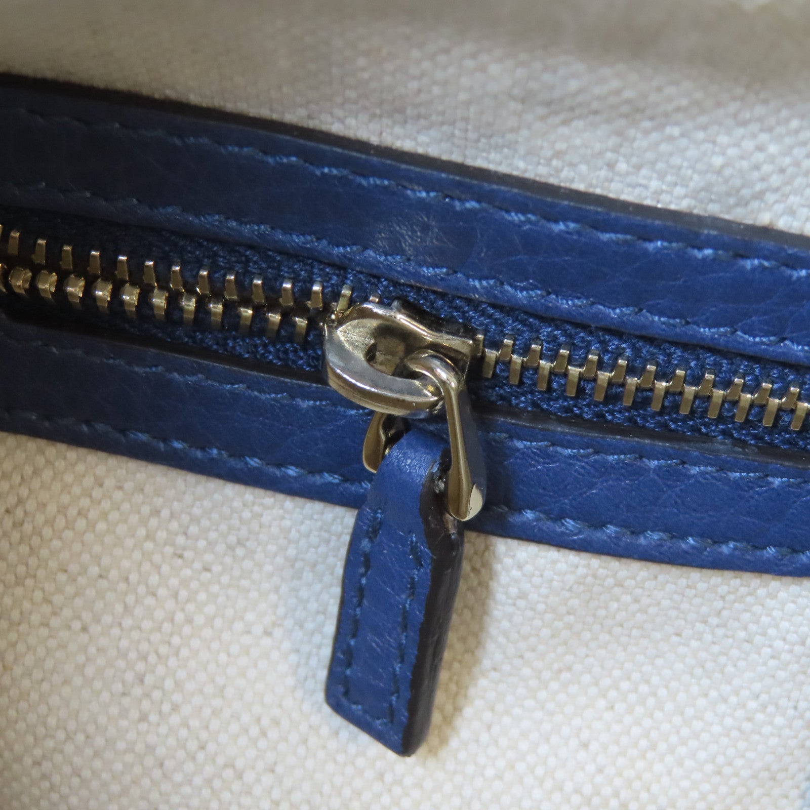 GUCCI 帆布Boston Handbag金扣手挽肩背兩用袋啡色/藍色