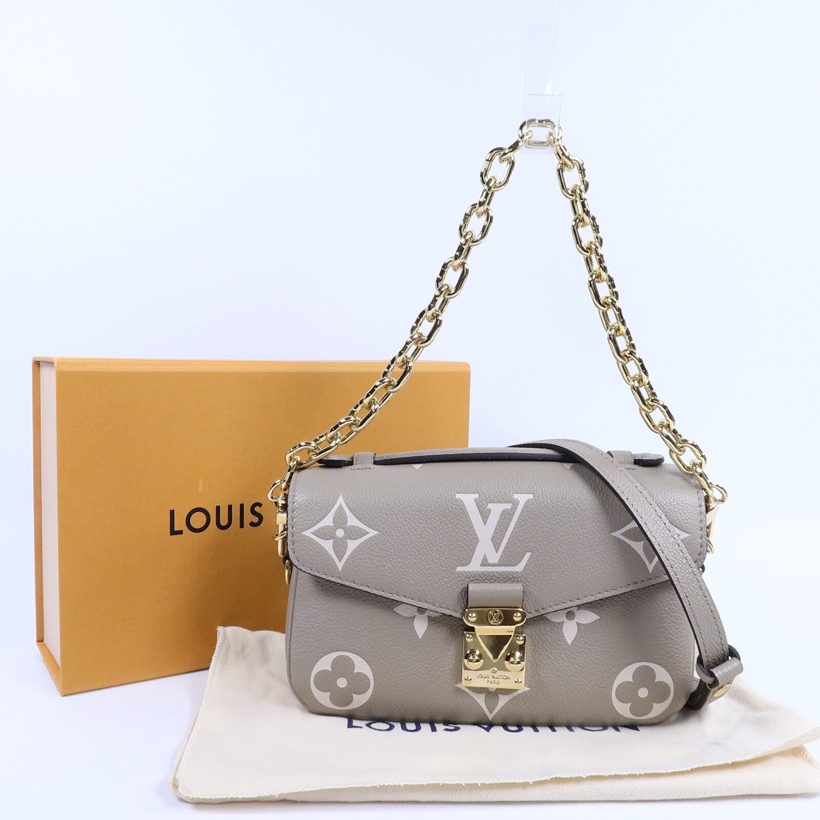 LOUIS VUITTON Monogram Empreinte Pochette Metis East West手挽肩背兩用袋