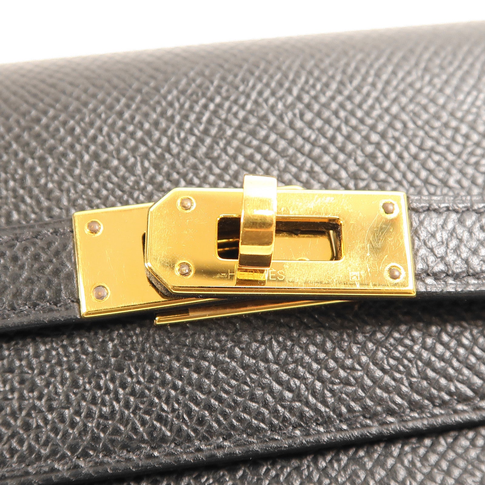 HERMES Epsom皮革Kelly Depliant Medium金扣錢包