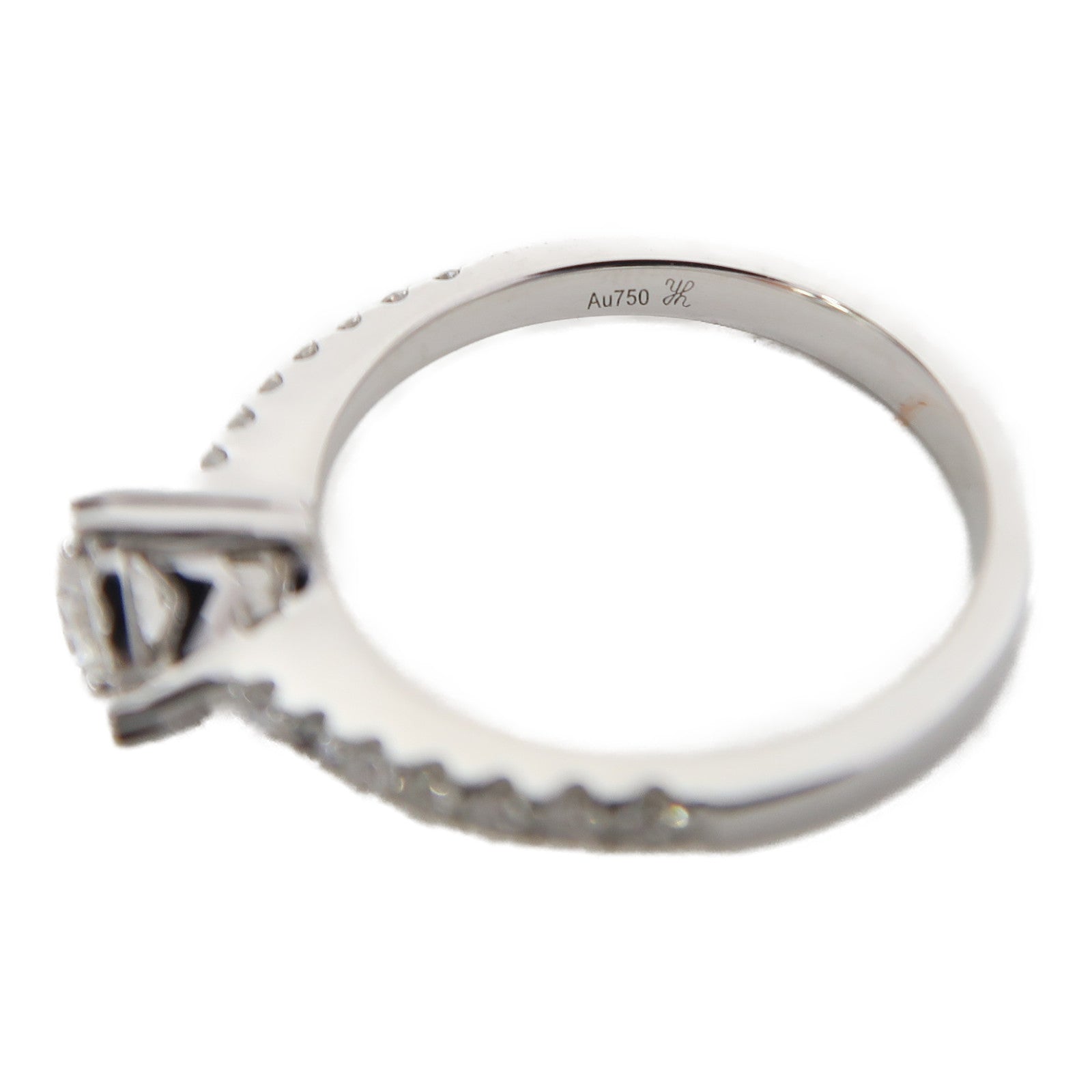 JEWELRY 18K白金Ring 0.23ct鑽石/0.18ct鑽石戒指US#5.75