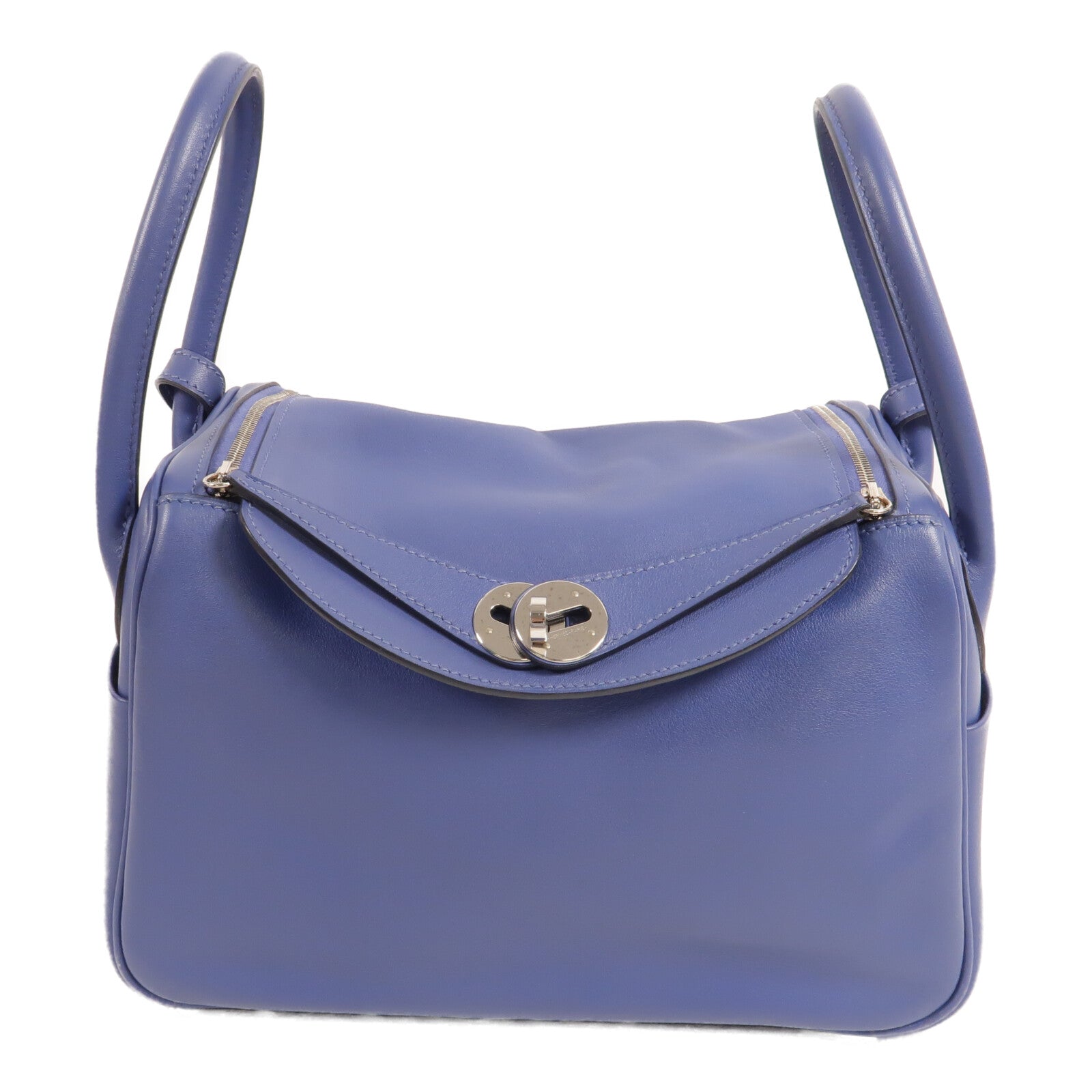HERMES Swift皮革Lindy 26手挽肩背兩用袋Bleu Brighton