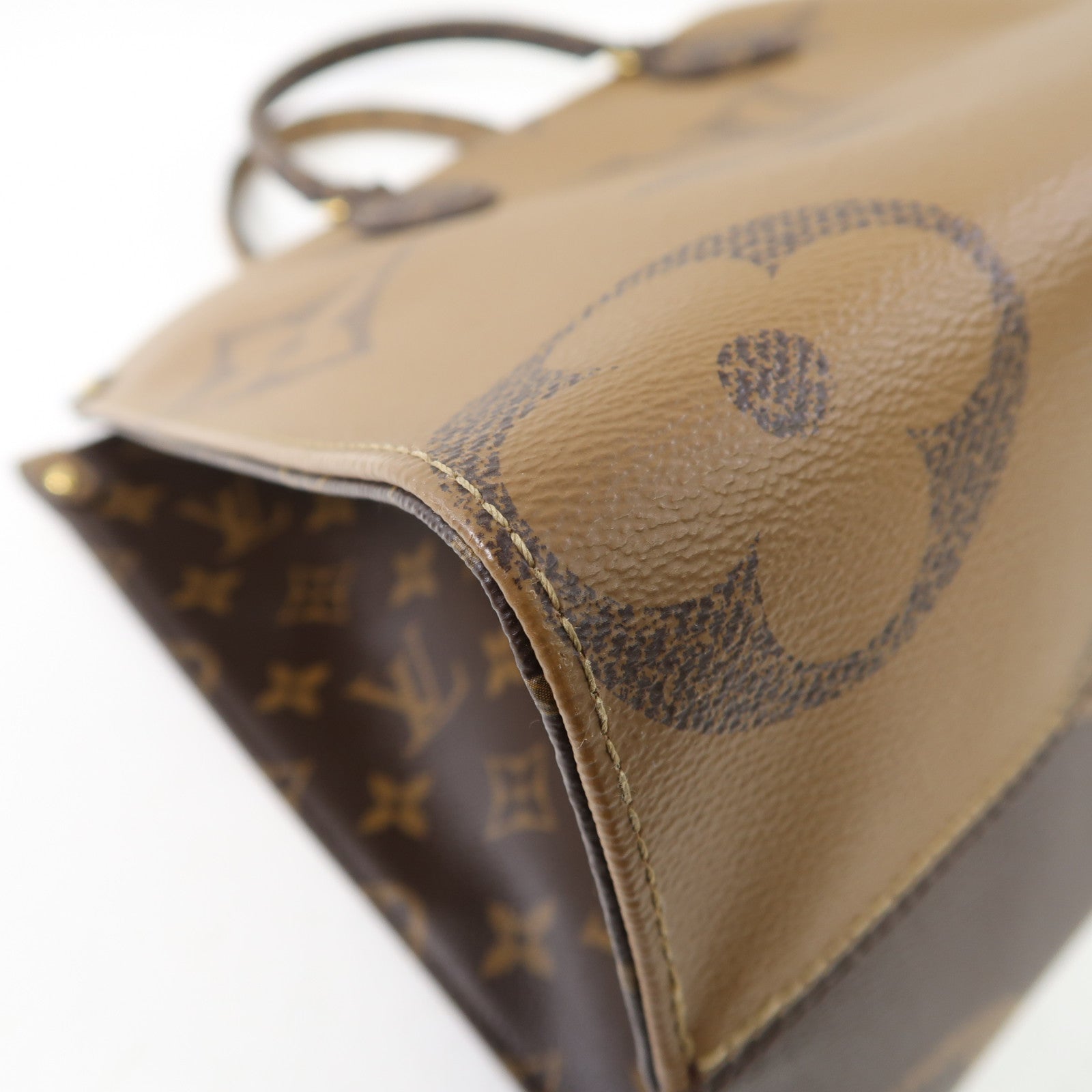 LOUIS VUITTON Monogram On the Go MM金扣手挽肩背兩用袋啡色