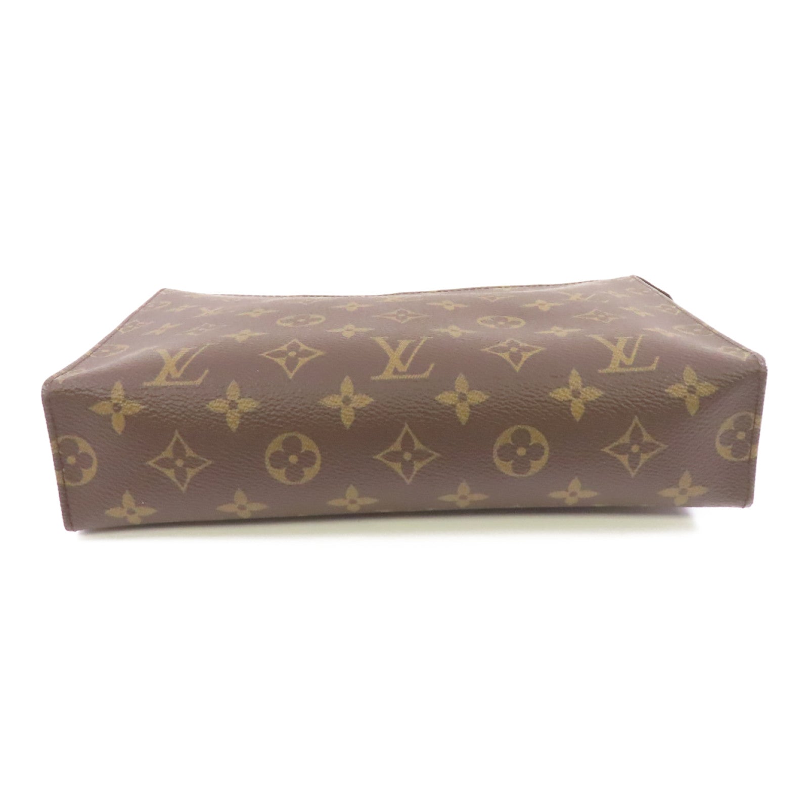 LOUIS VUITTON Monogram Pouch金扣手拿包啡色
