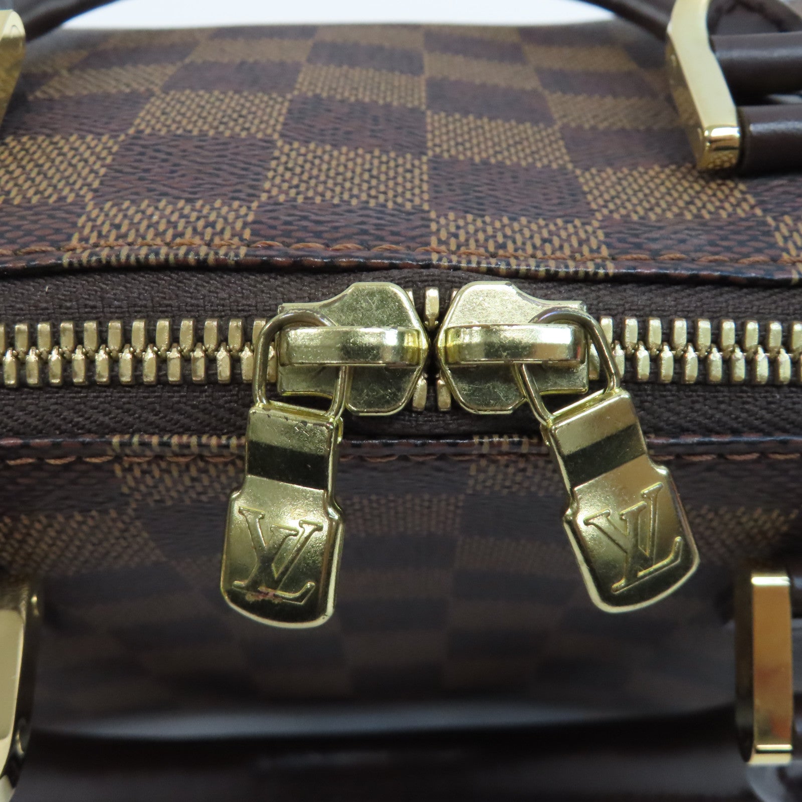 LOUIS VUITTON Damier Rivera Mini金扣手挽袋啡色