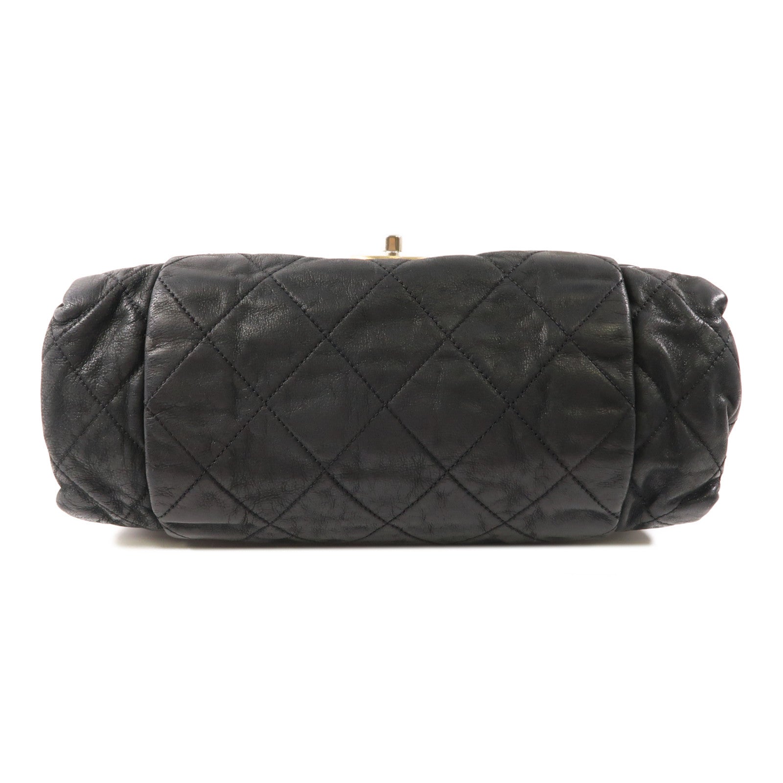 CHANEL 皮革Chain Shoulder Bag金扣鏈帶肩背袋黑色