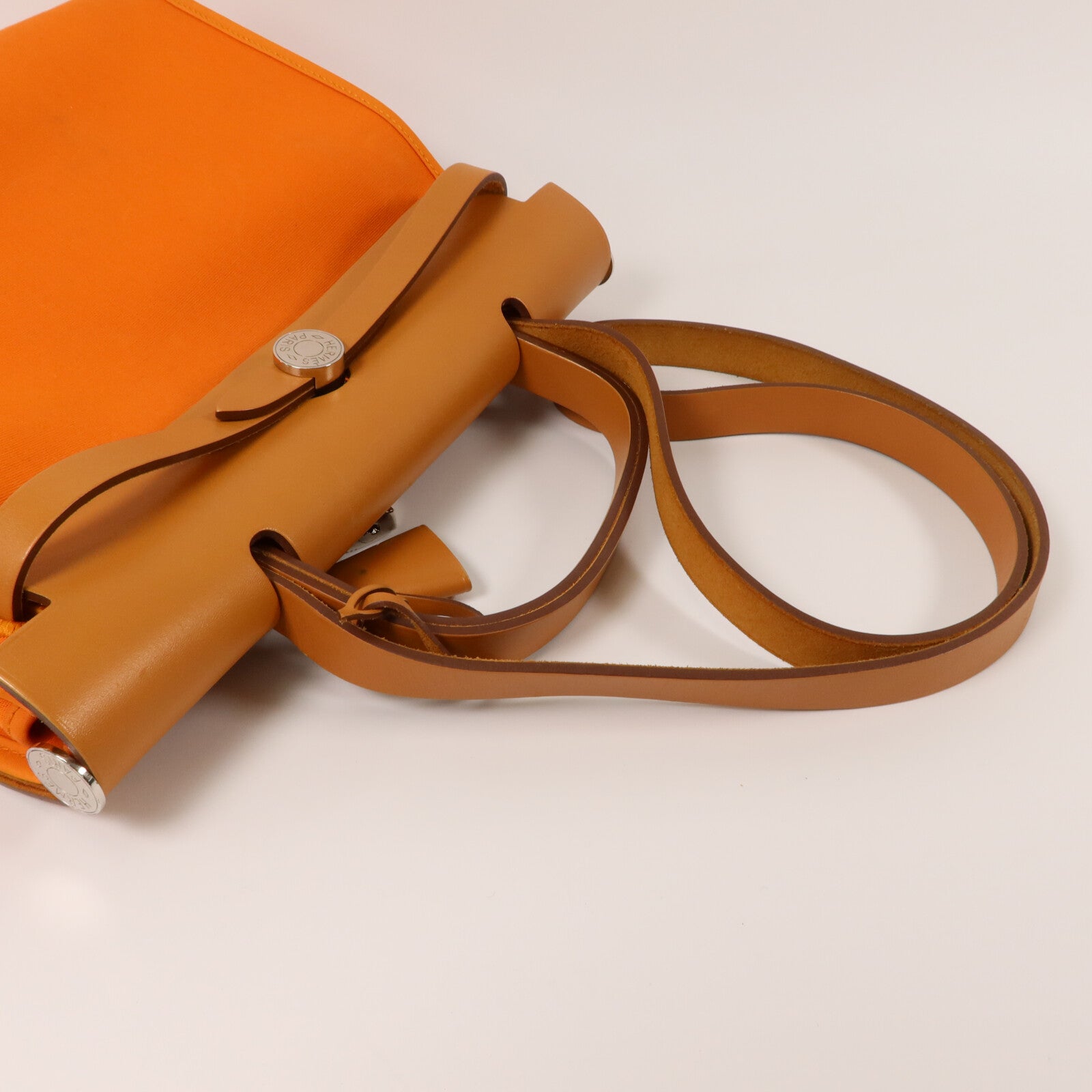 HERMES 帆布Herbag PM手挽肩背兩用袋Orange