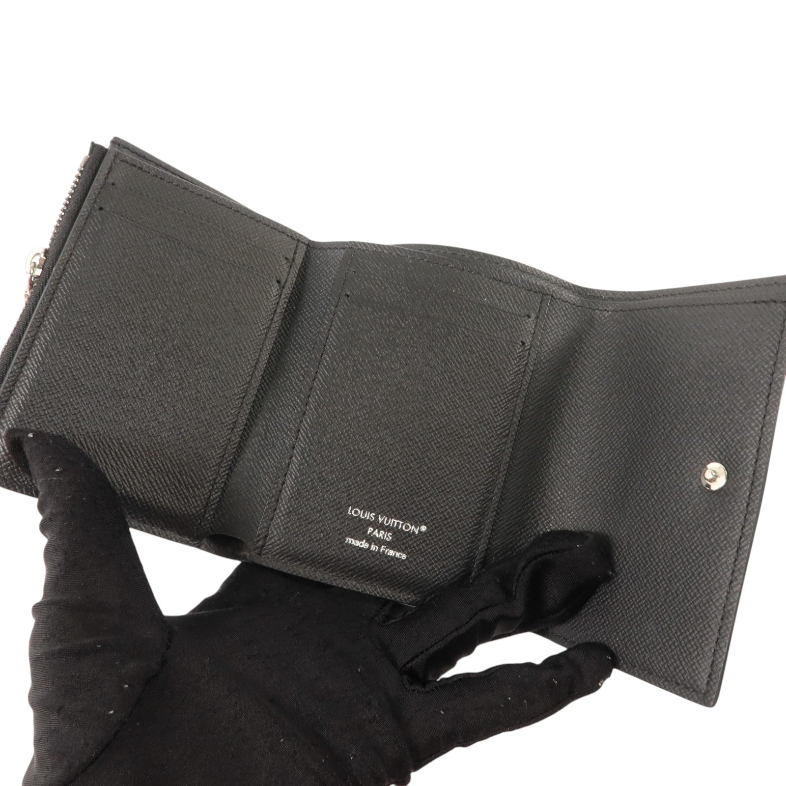 LOUIS VUITTON Monogram Eclipse Victor銀扣錢包