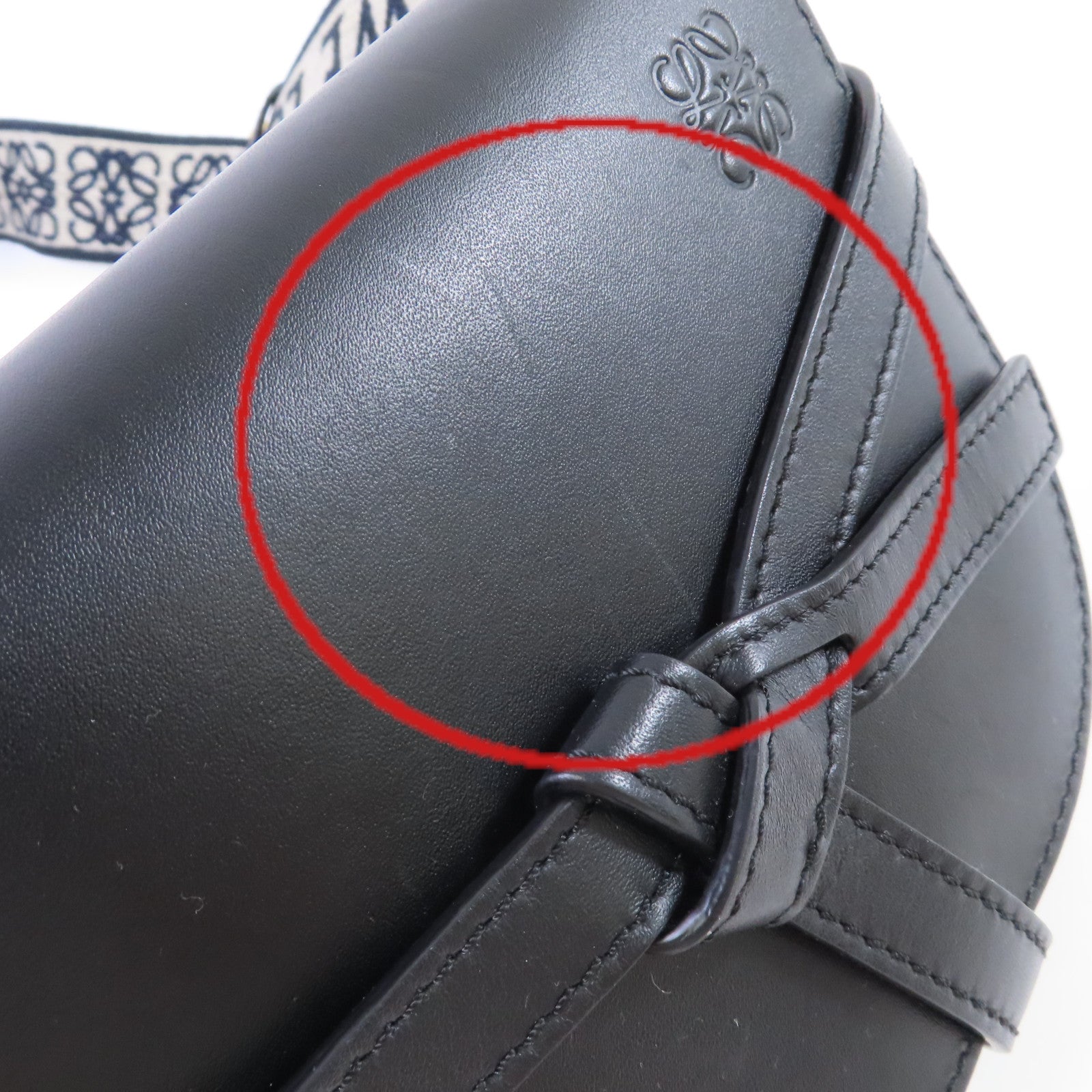 LOEWE 【激減優惠】牛皮皮革Mini Gate Shoulder Bag銀扣肩背袋黑色