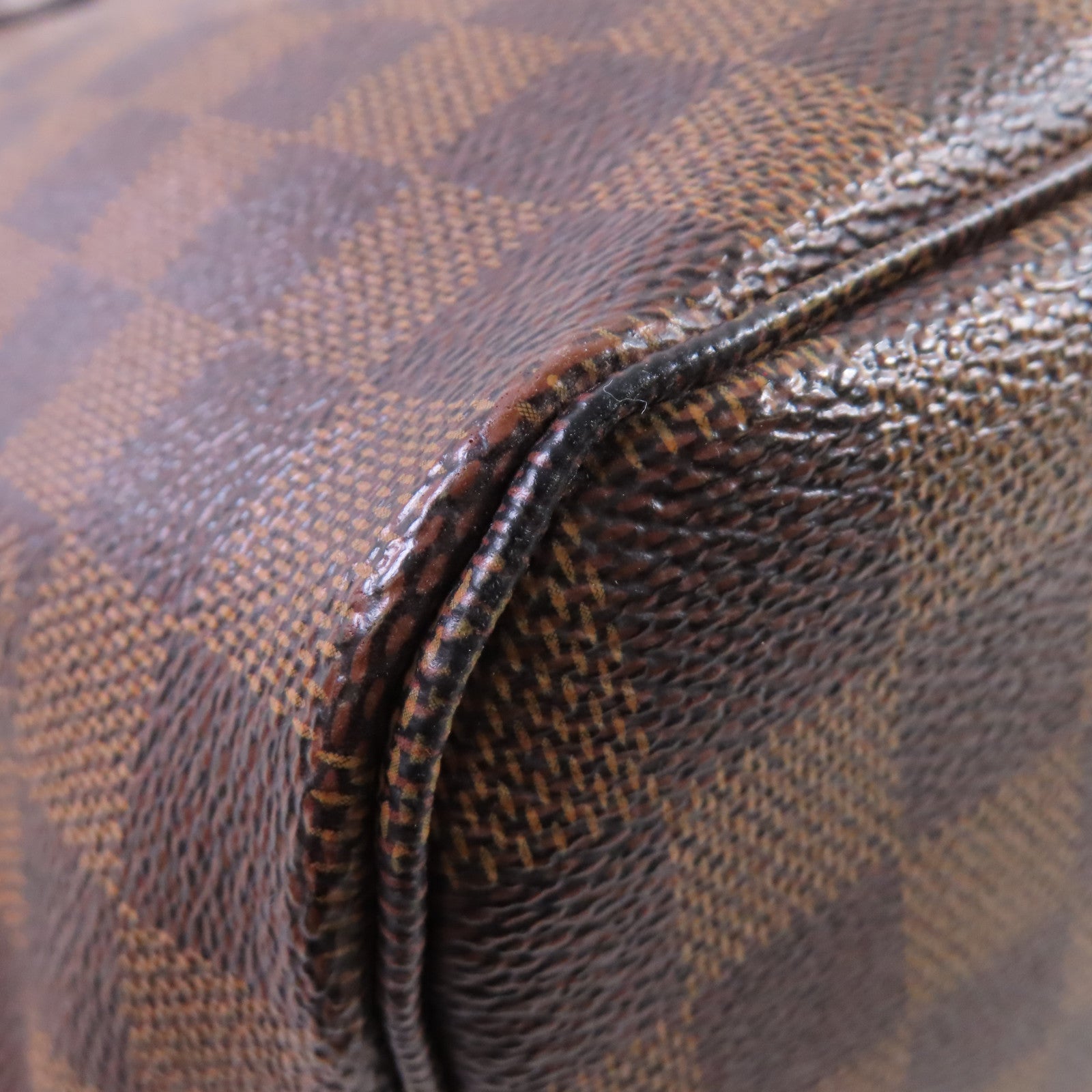 LOUIS VUITTON Damier Ebene Neverfull MM Tote Bag金扣肩背袋啡色/紅色