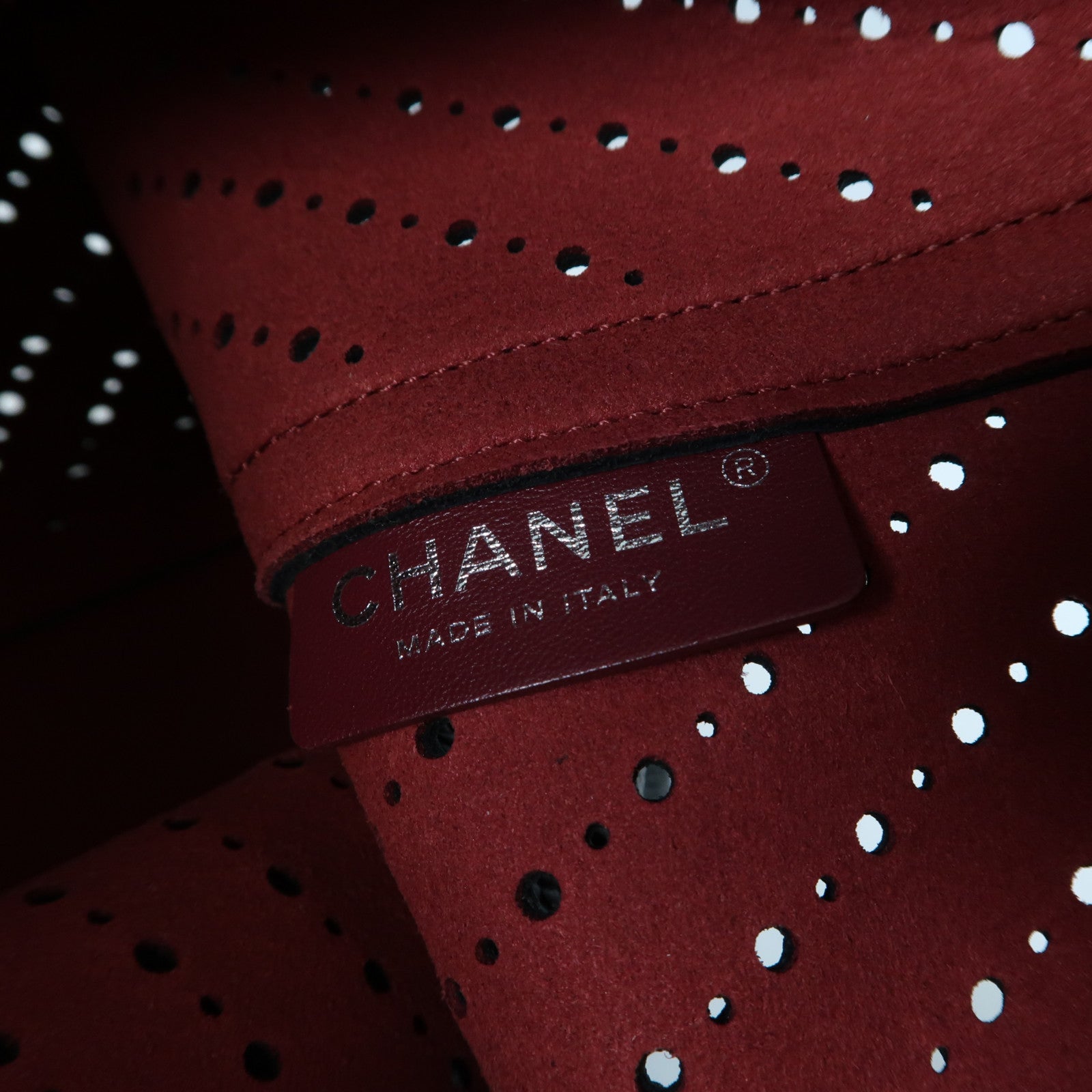CHANEL 斜紋牛皮皮革Chain Tote Bag銀扣鏈帶手挽袋黑色
