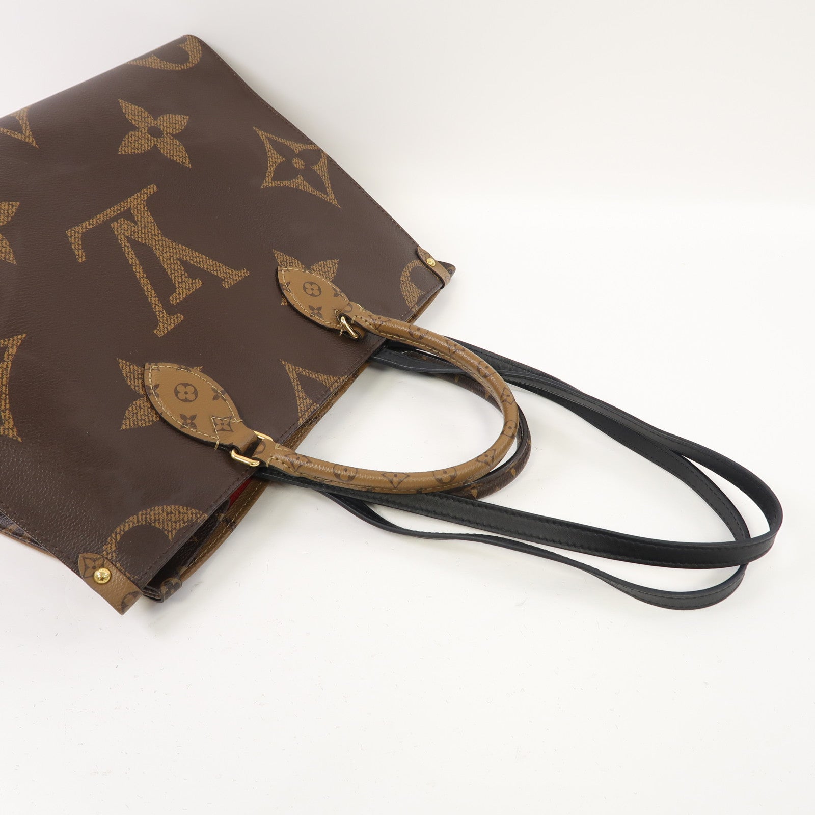 LOUIS VUITTON Monogram On the Go MM金扣手挽肩背兩用袋啡色