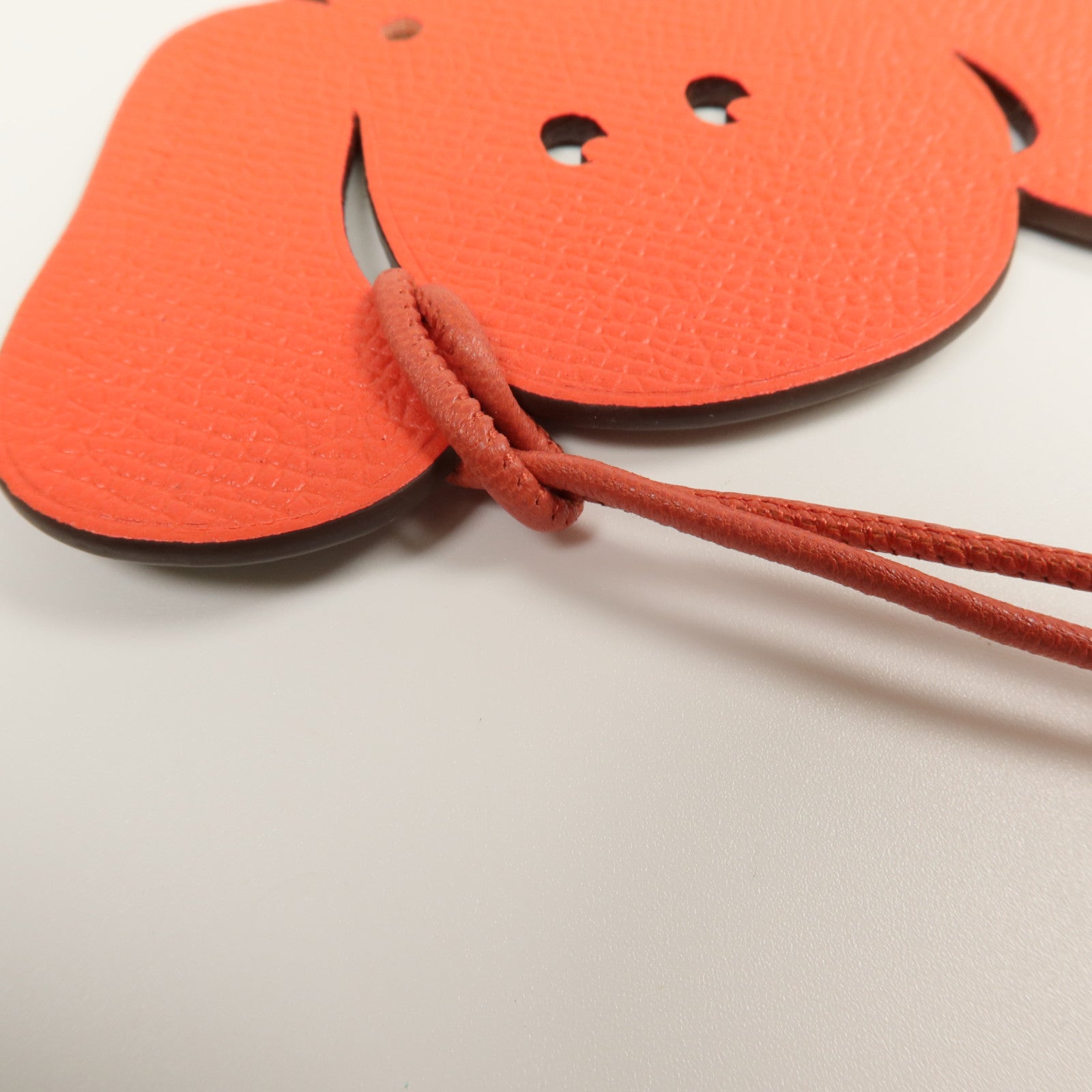 HERMES Epsom皮革Petit H Charm掛飾Capucine