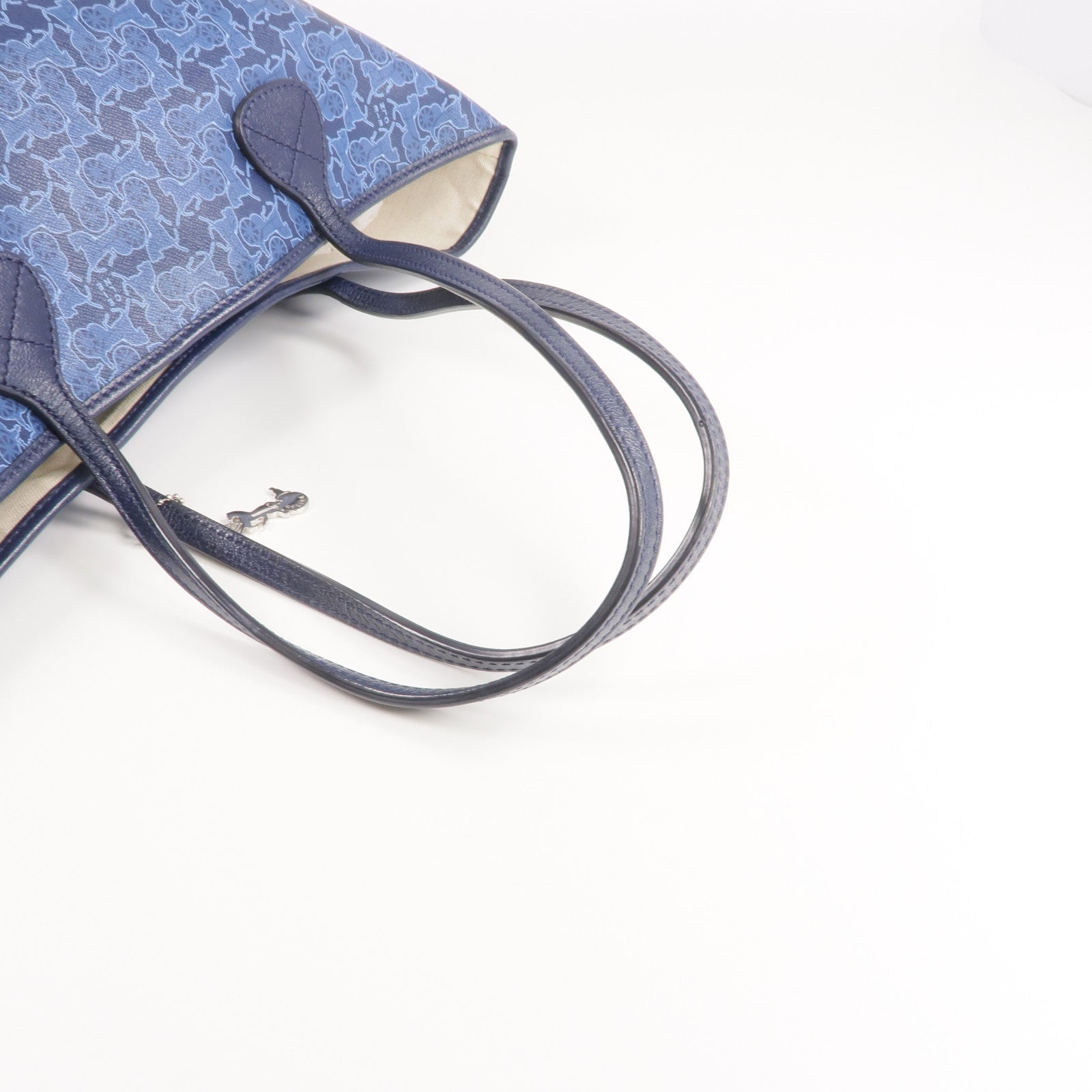 CELINE 塗層帆布Tote Bag銀扣手挽袋