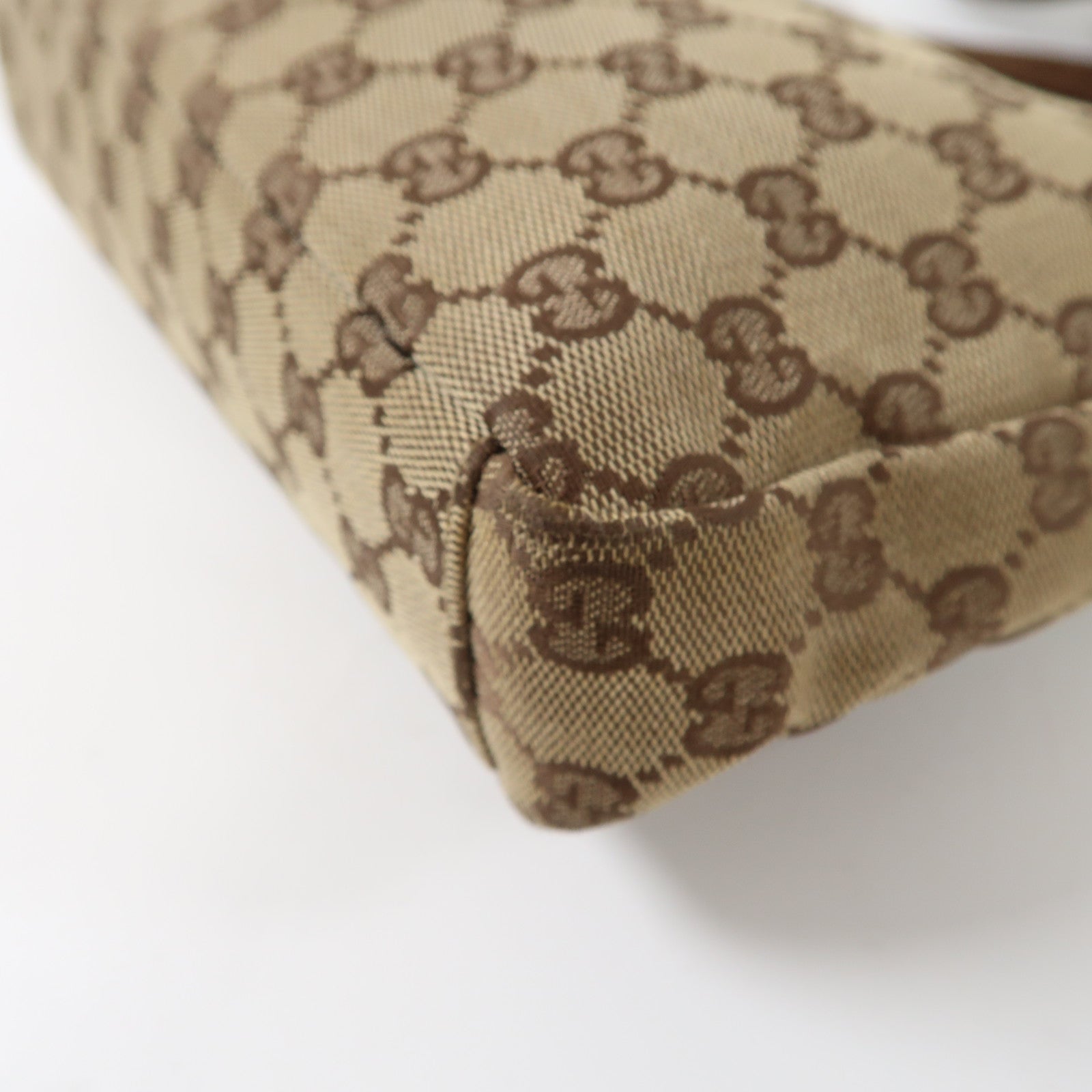 GUCCI 帆布Shoulder Bag銀扣肩背袋啡色