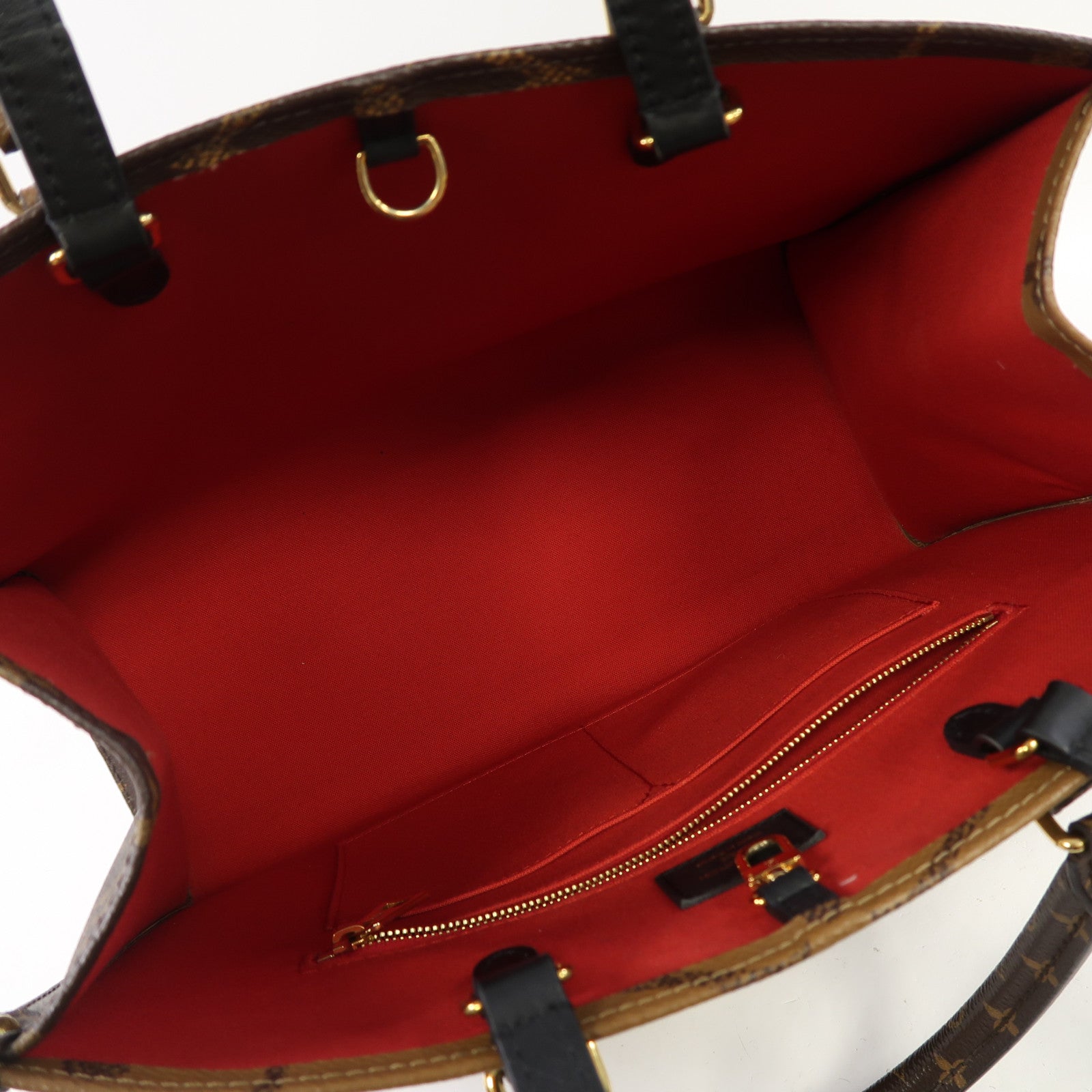 LOUIS VUITTON Monogram On the Go MM金扣手挽肩背兩用袋啡色